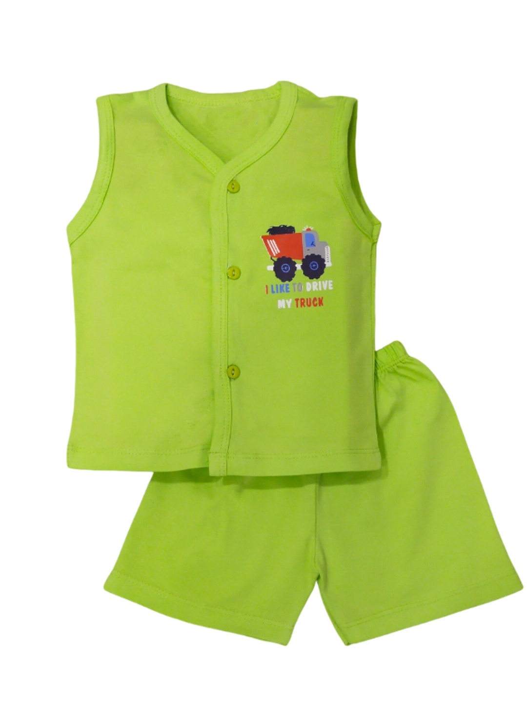 

BAESD Infants Printed V-Neck Pure Cotton Shirt with Shorts, Green