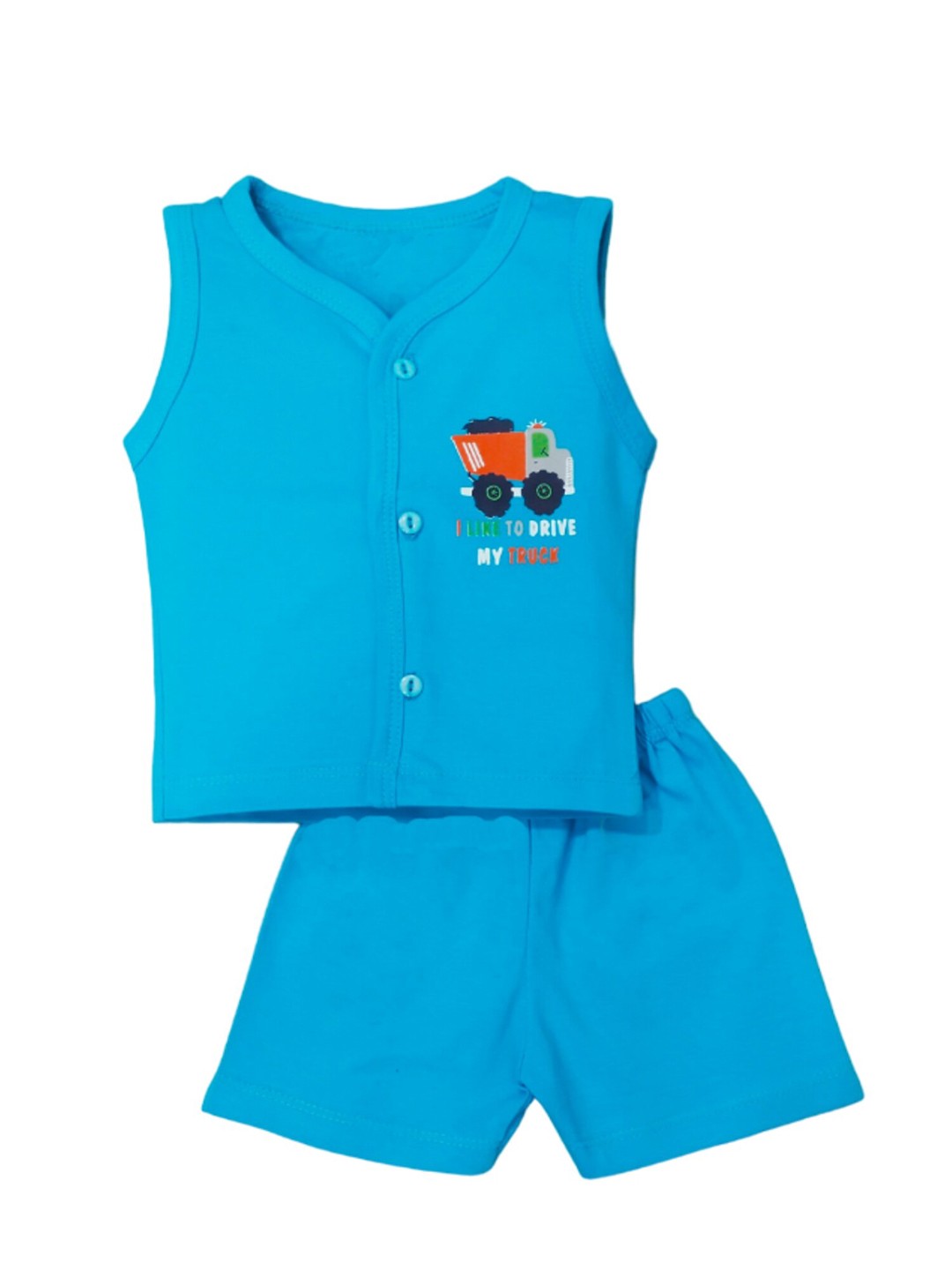 

BAESD Kids Pure Cotton Printed Shirt with Shorts, Blue