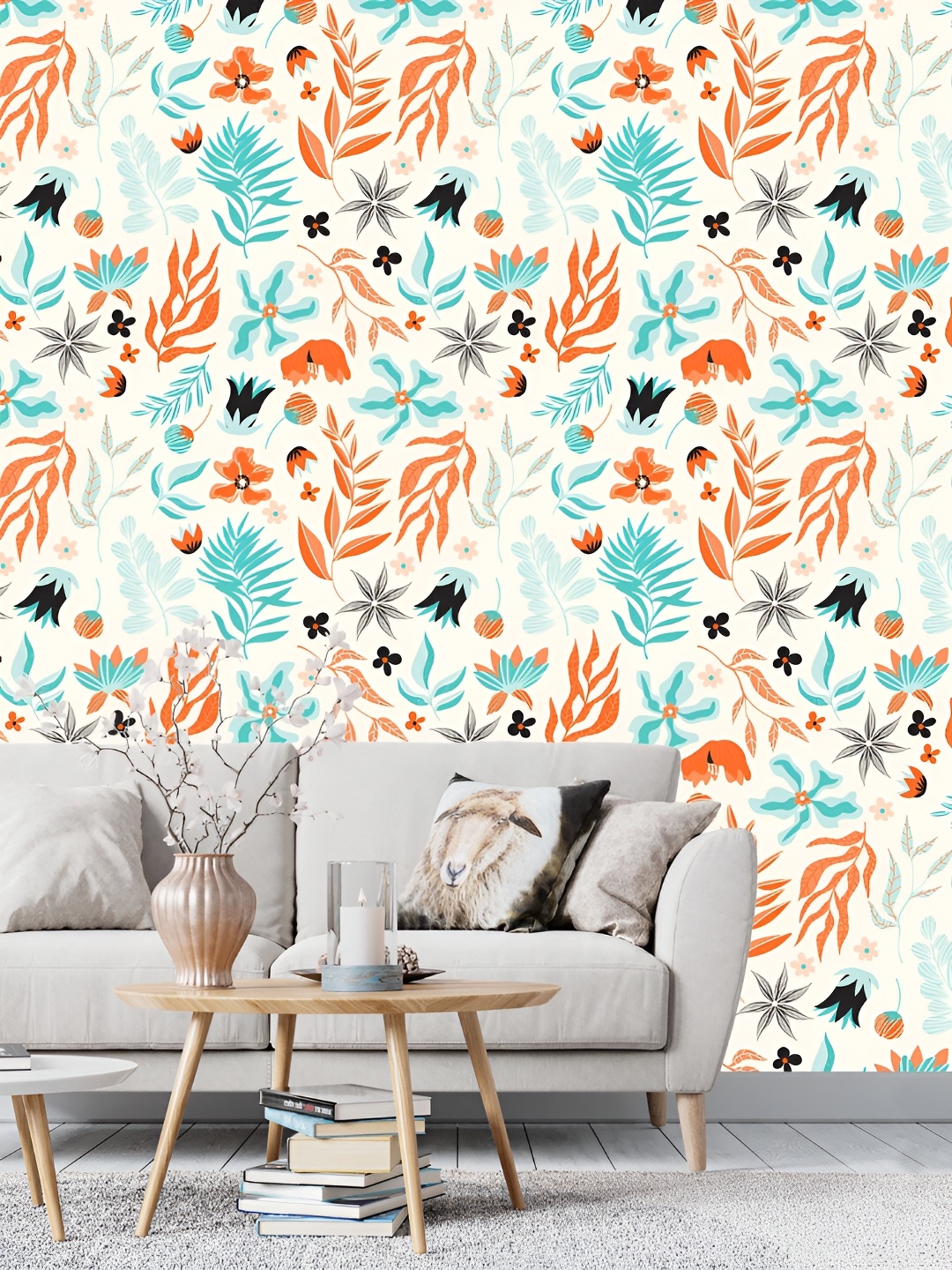 

DWELLSINDIA White & Green Leaves Printed Self Adhesive Wallpaper