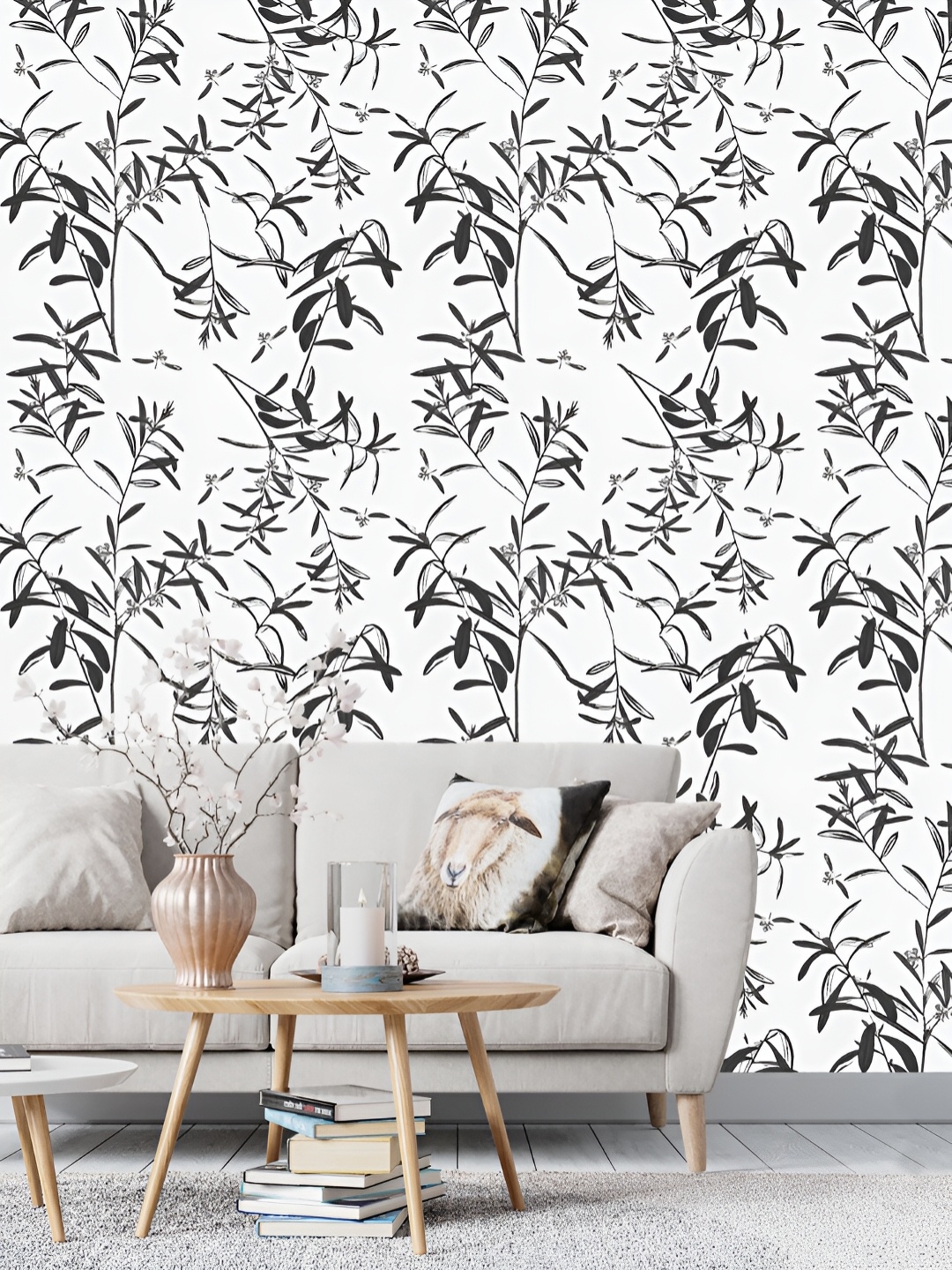 

DWELLSINDIA White & Green Leaves Printed Self Adhesive Wallpaper