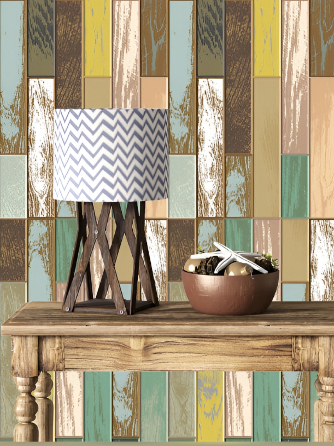 

DWELLSINDIA Green & Yellow Abstract Self Adhesive Waterproof Wallpaper