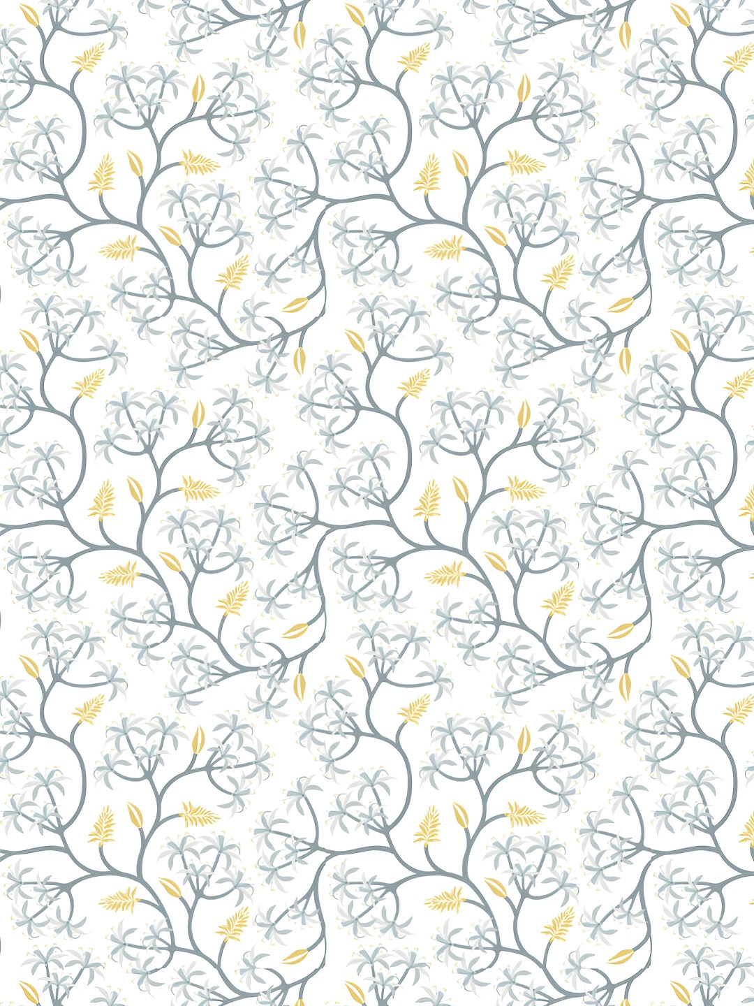 

DWELLSINDIA Grey & White Flowers Printed Self Adhesive Wallpaper