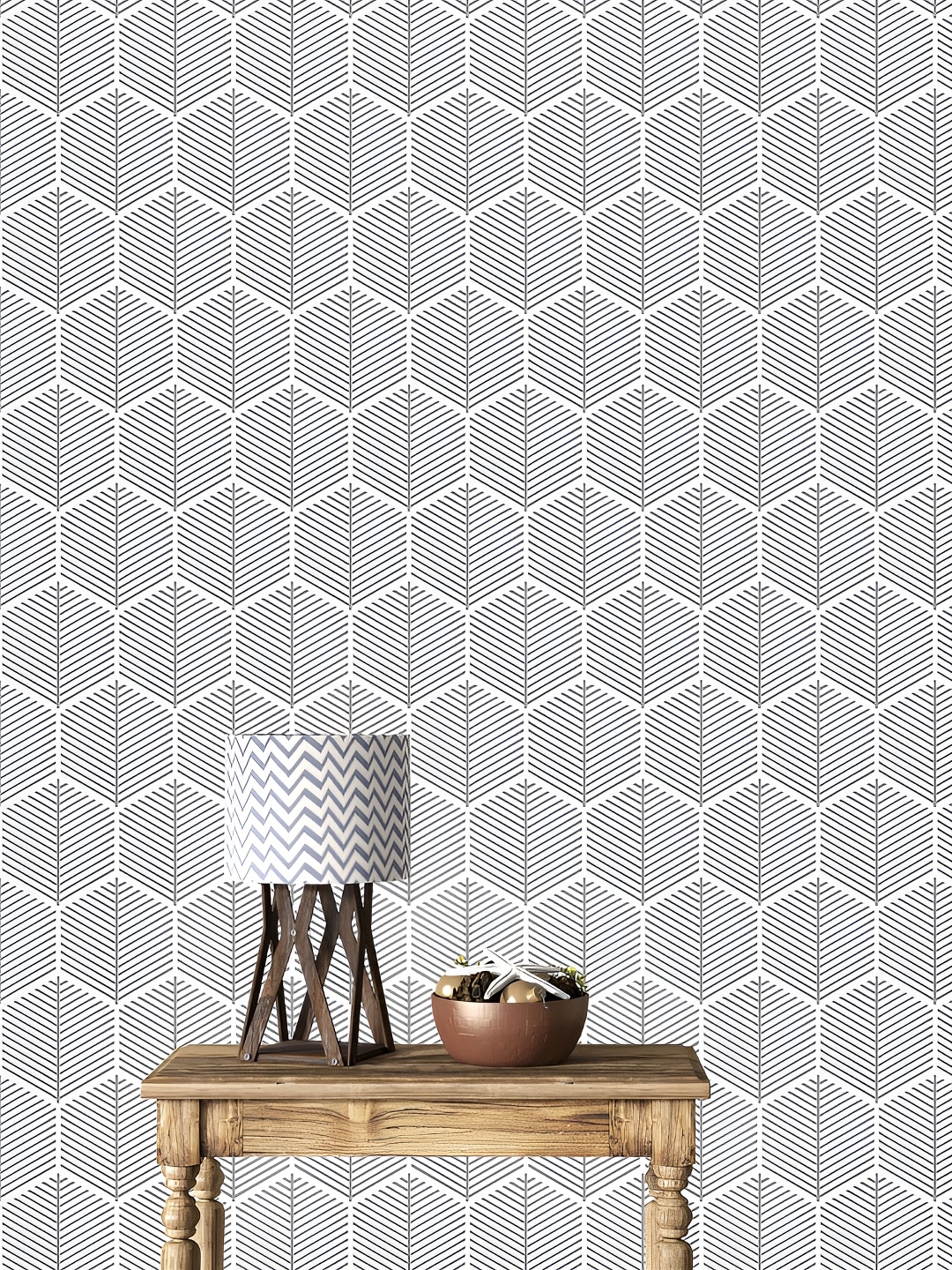 

DWELLSINDIA Grey & White Printed Self Adhesive Waterproof Laminated Wallpaper