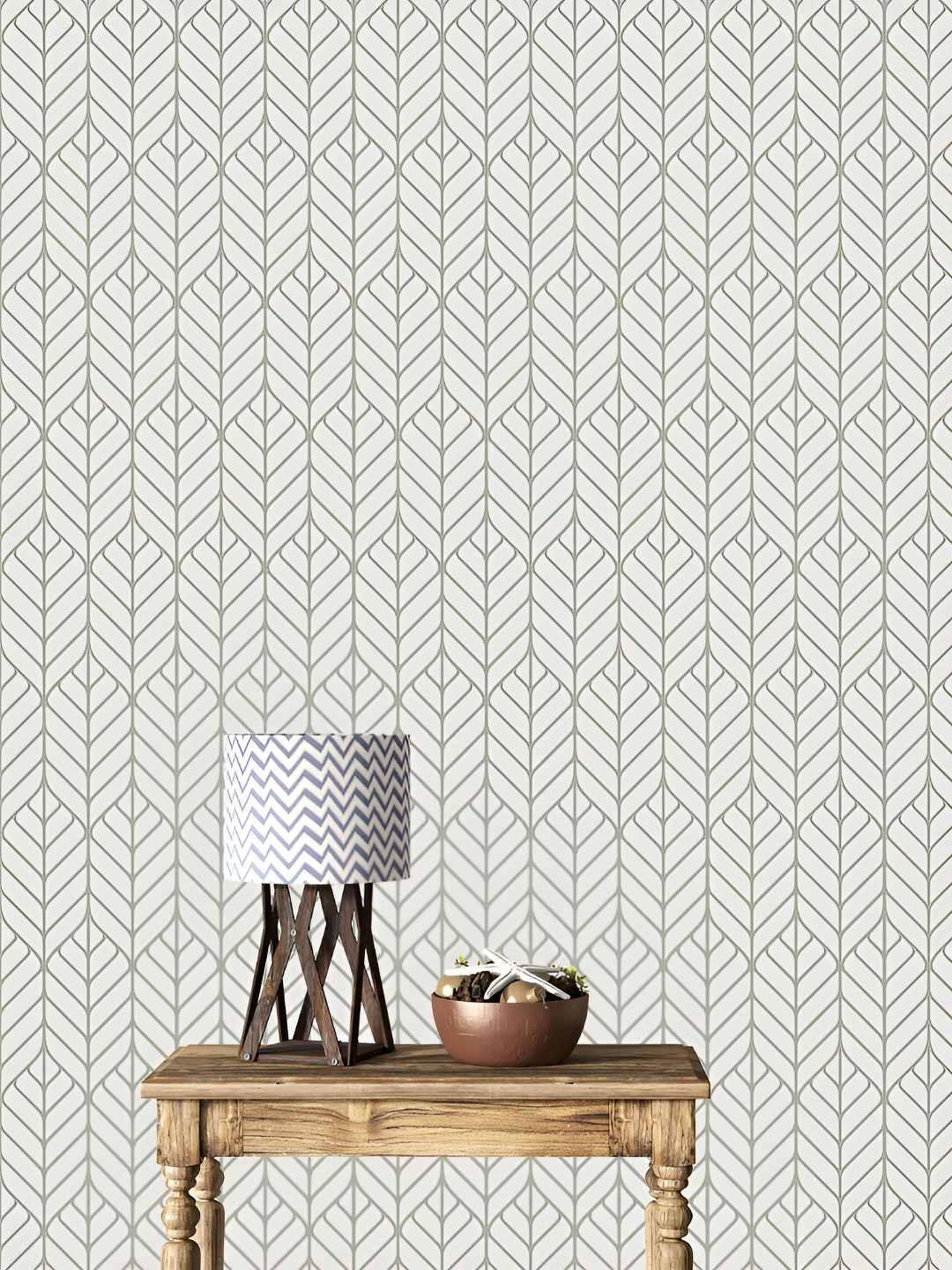 

DWELLSINDIA Off White & Grey Printed Self-Adhesive Waterproof Laminated Wallpaper