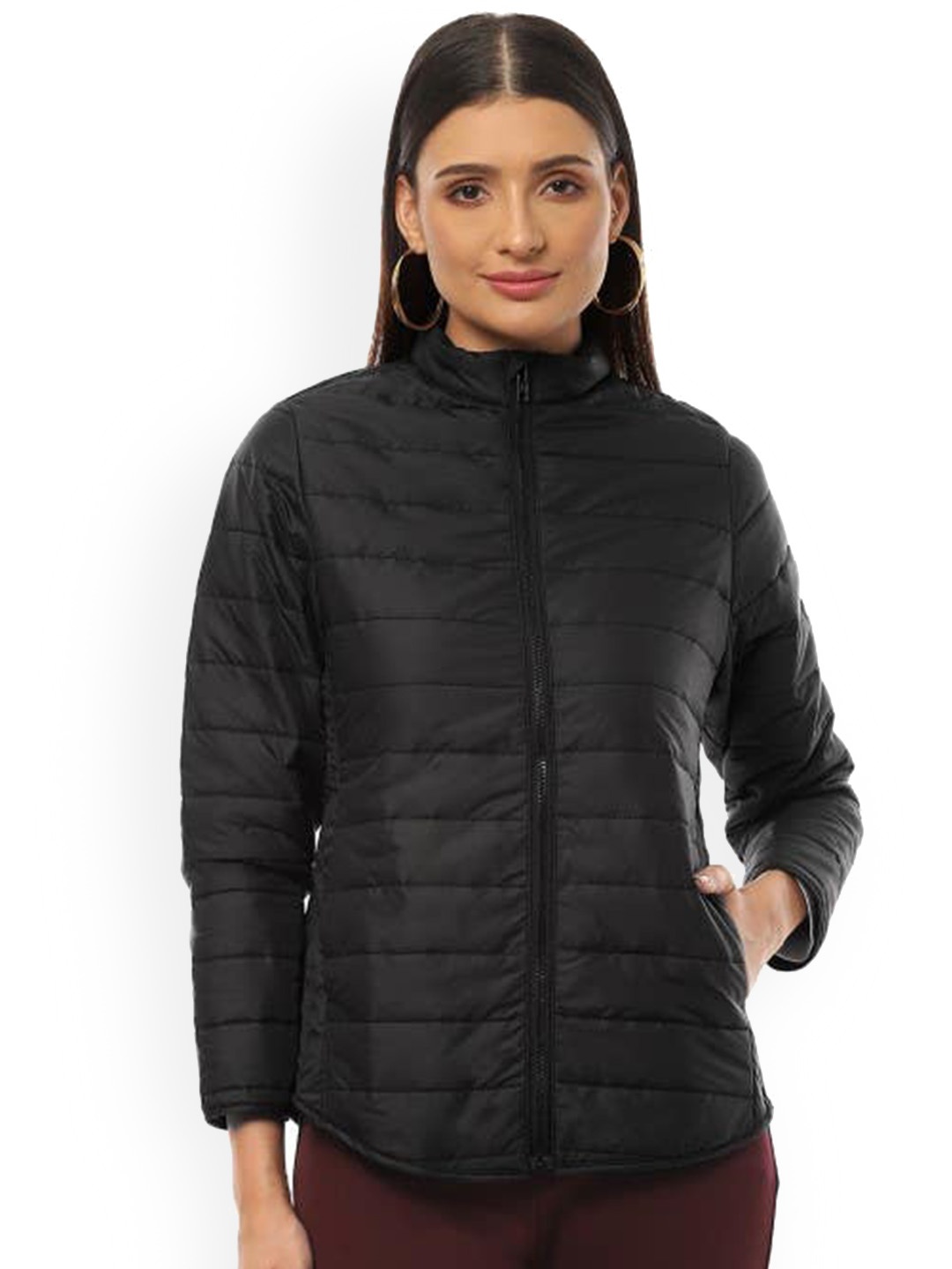 

2Bme Mock Collar Puffer Jacket, Black
