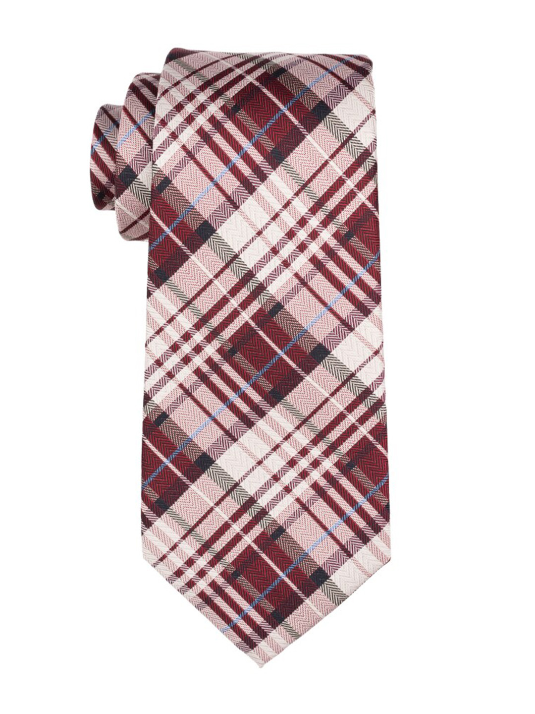 

The Tie Hub Men Checked Silk Skinny Tie, Burgundy