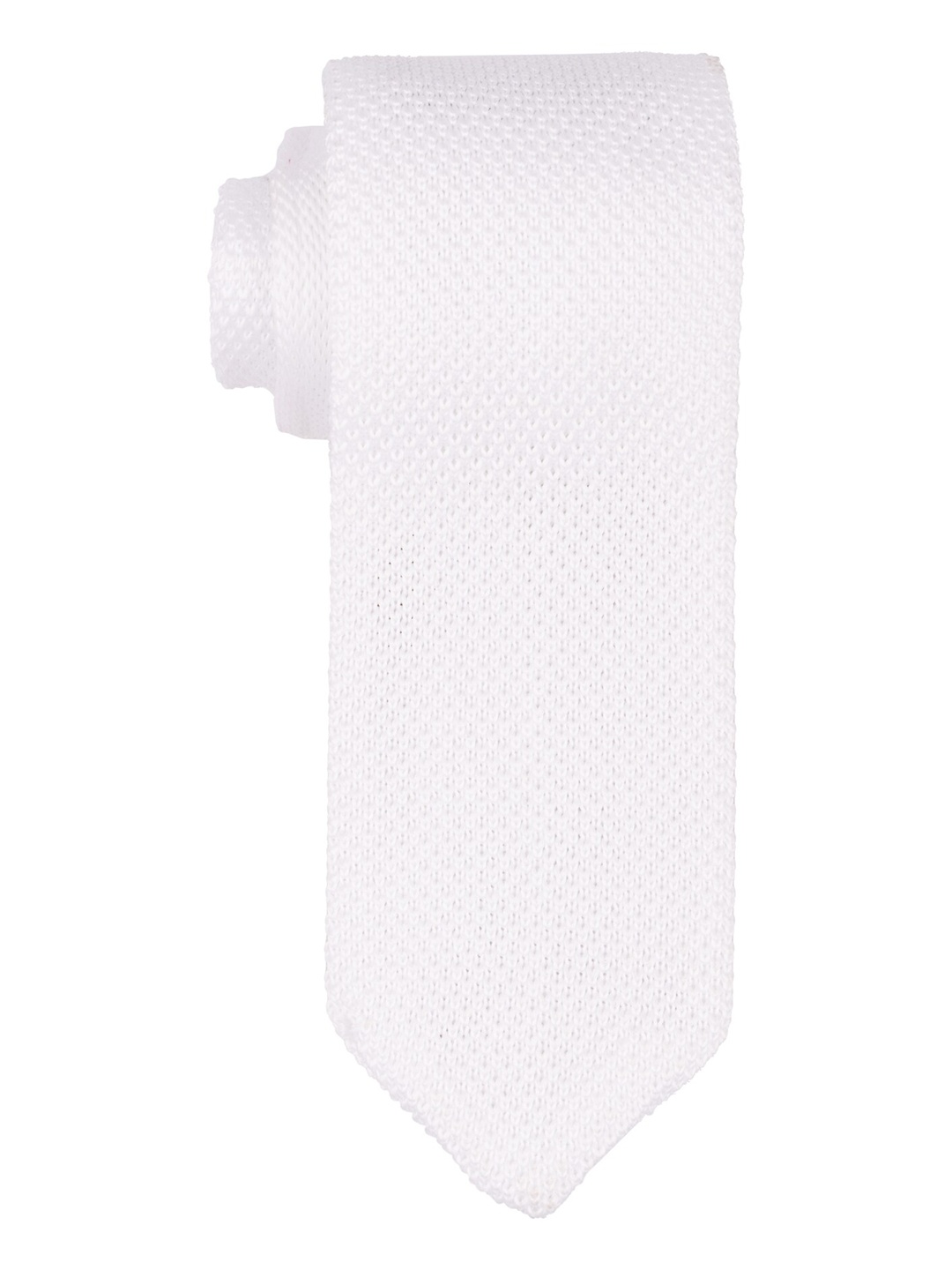 

The Tie Hub Woven Design Skinny Tie, White