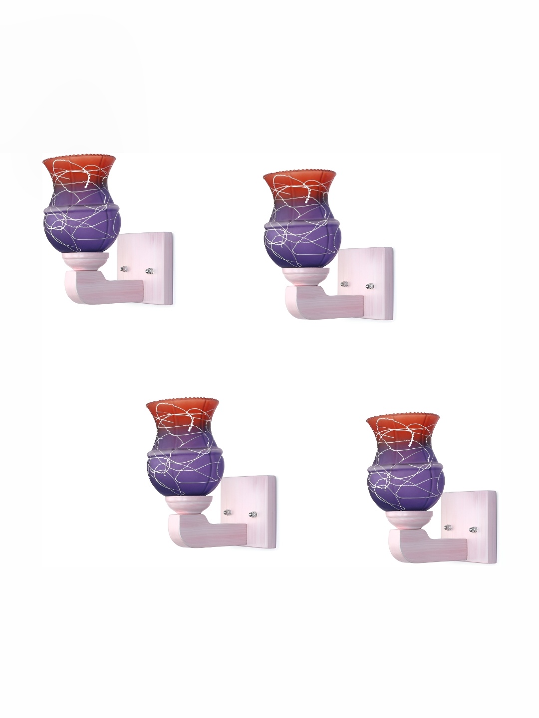 

Afast Red & Purple 4 Pieces Glass Wall Lamps