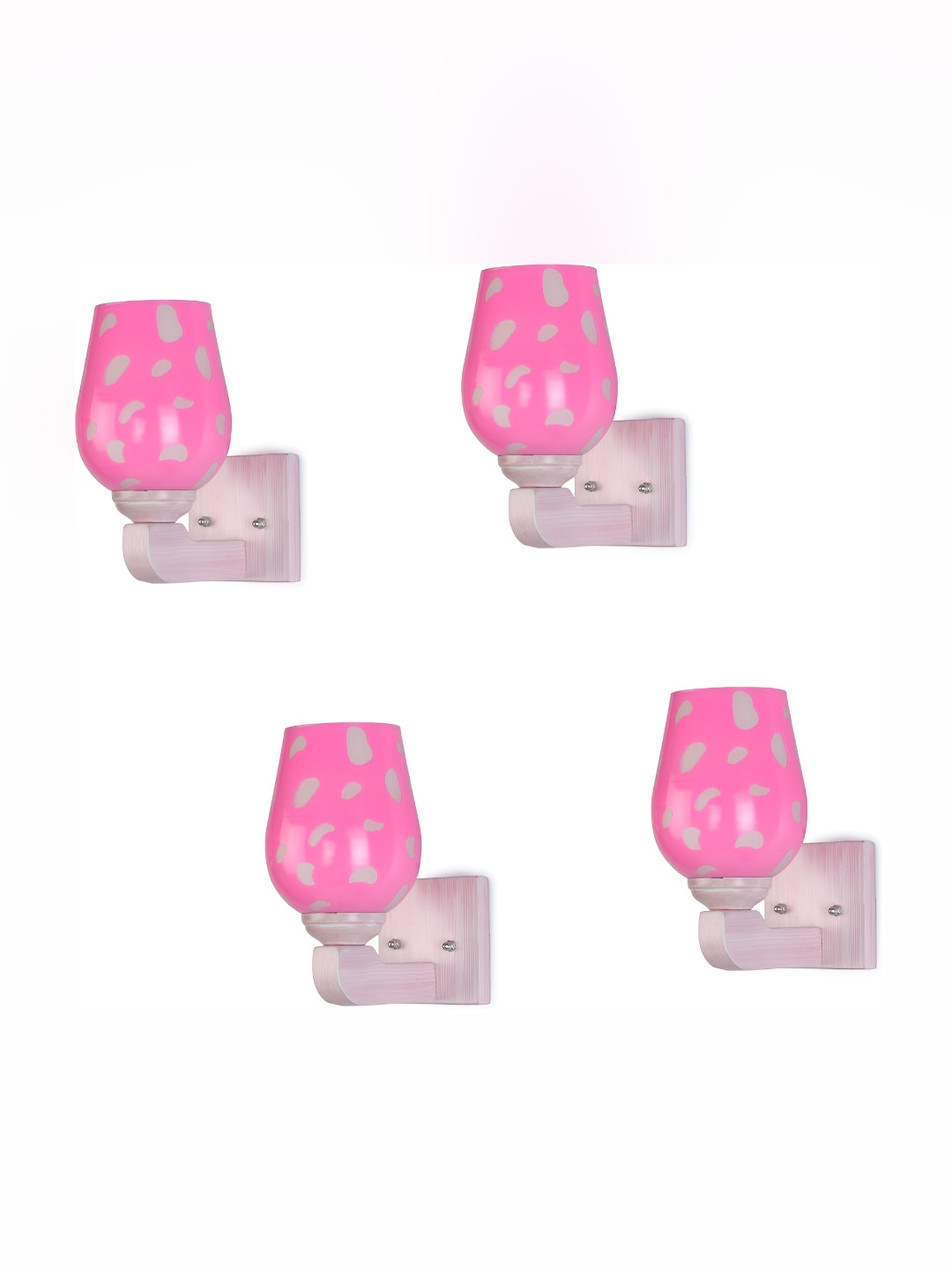 

Afast Pink & Grey 4 Pieces Printed Abstract Shaped Glass Wall Lamps