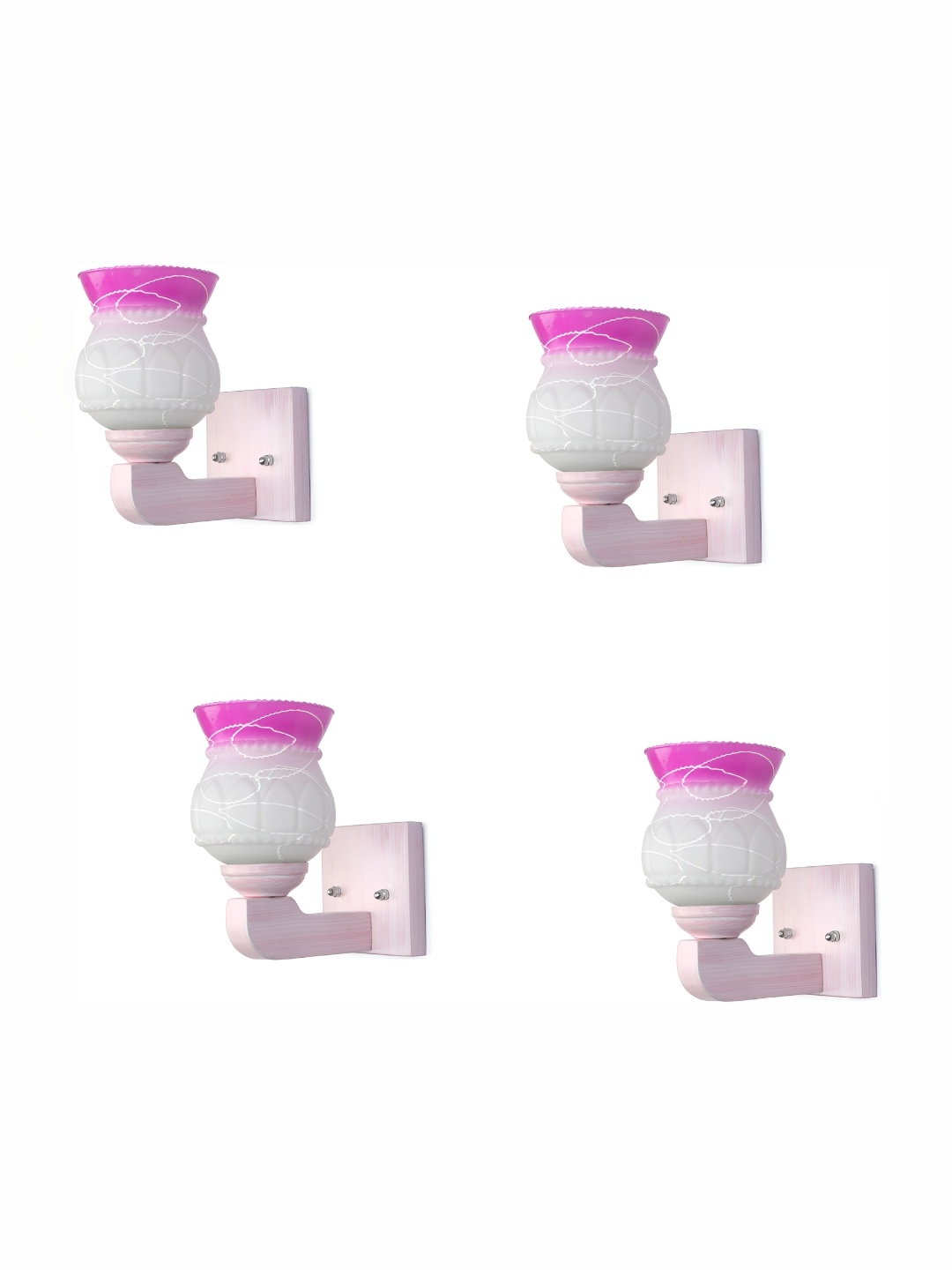 

Afast Purple & Grey 4 Pieces Printed Abstract Shaped Glass Wall Lamps