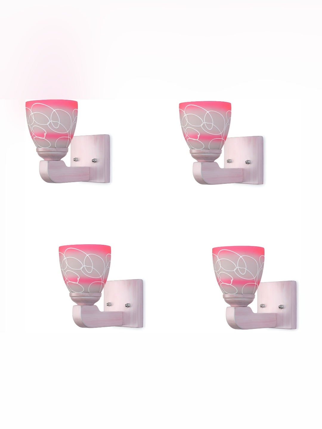 

Afast Pink 4 Pcs Textured Wall Lamps