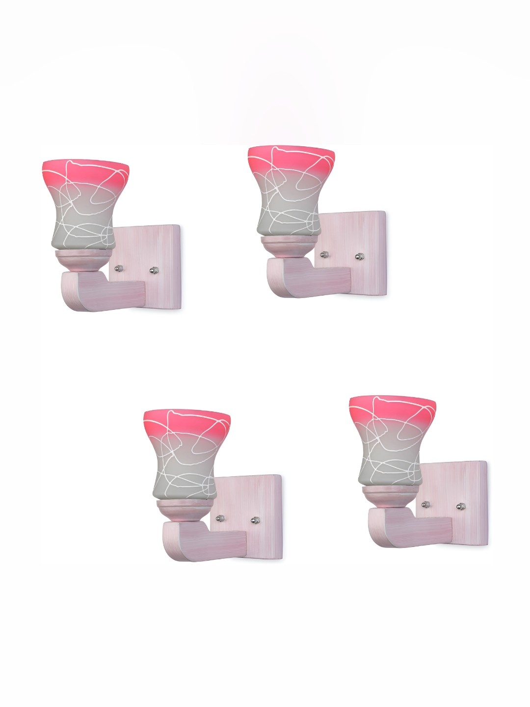 

Afast Pink 4 Pcs Glass Wall Lamps