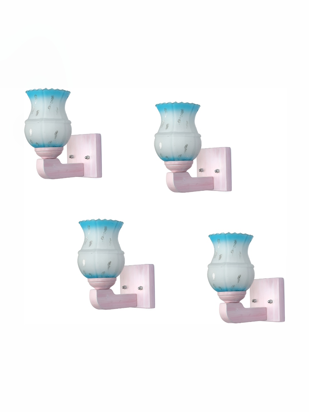 

Afast Blue 4 Pcs Printed Wall Lamps, White
