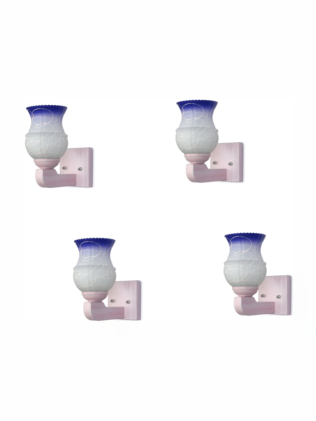 

Afast Blue & White 4 Pcs Glass Wall Lamps