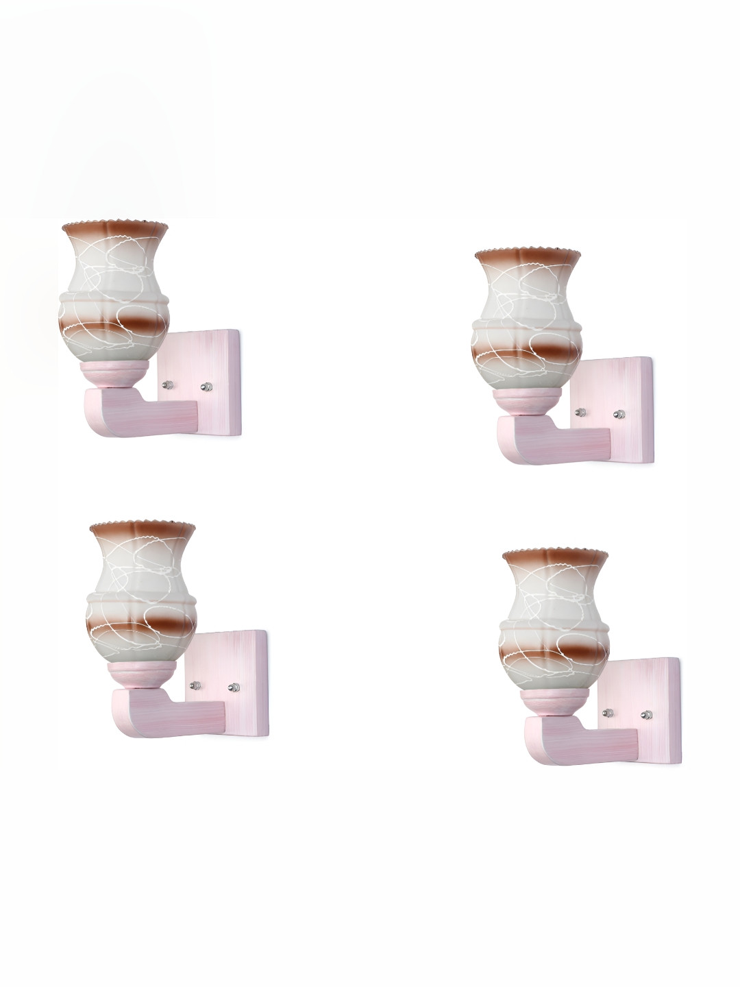 

Afast White & Brown 4 Pieces Bell Shaped Glass Wall Lamps