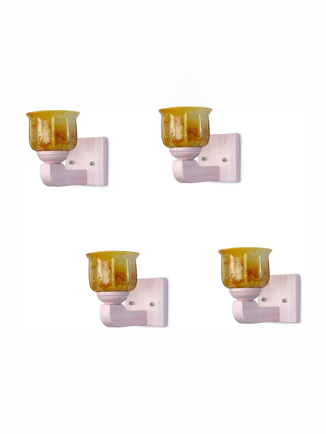 

Afast Yellow 4 Pieces Cylindrical Shaped Glass Wall Lamps