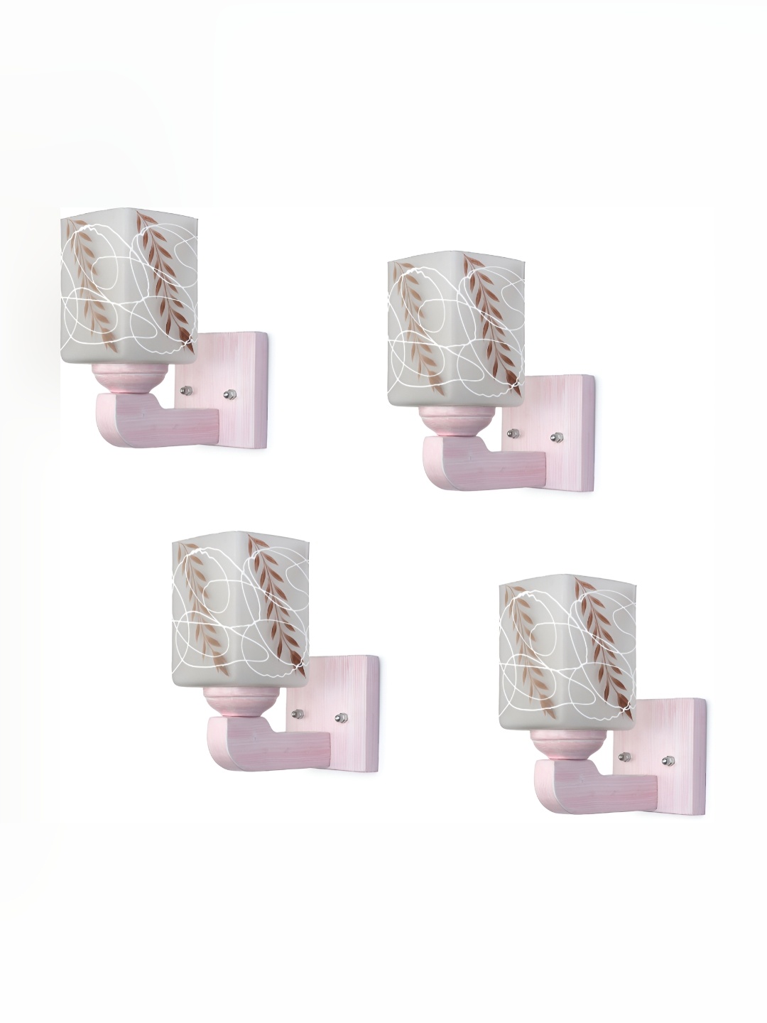 

Afast White & Brown 4 Pieces Rectangular Shaped Glass Wall Lamps