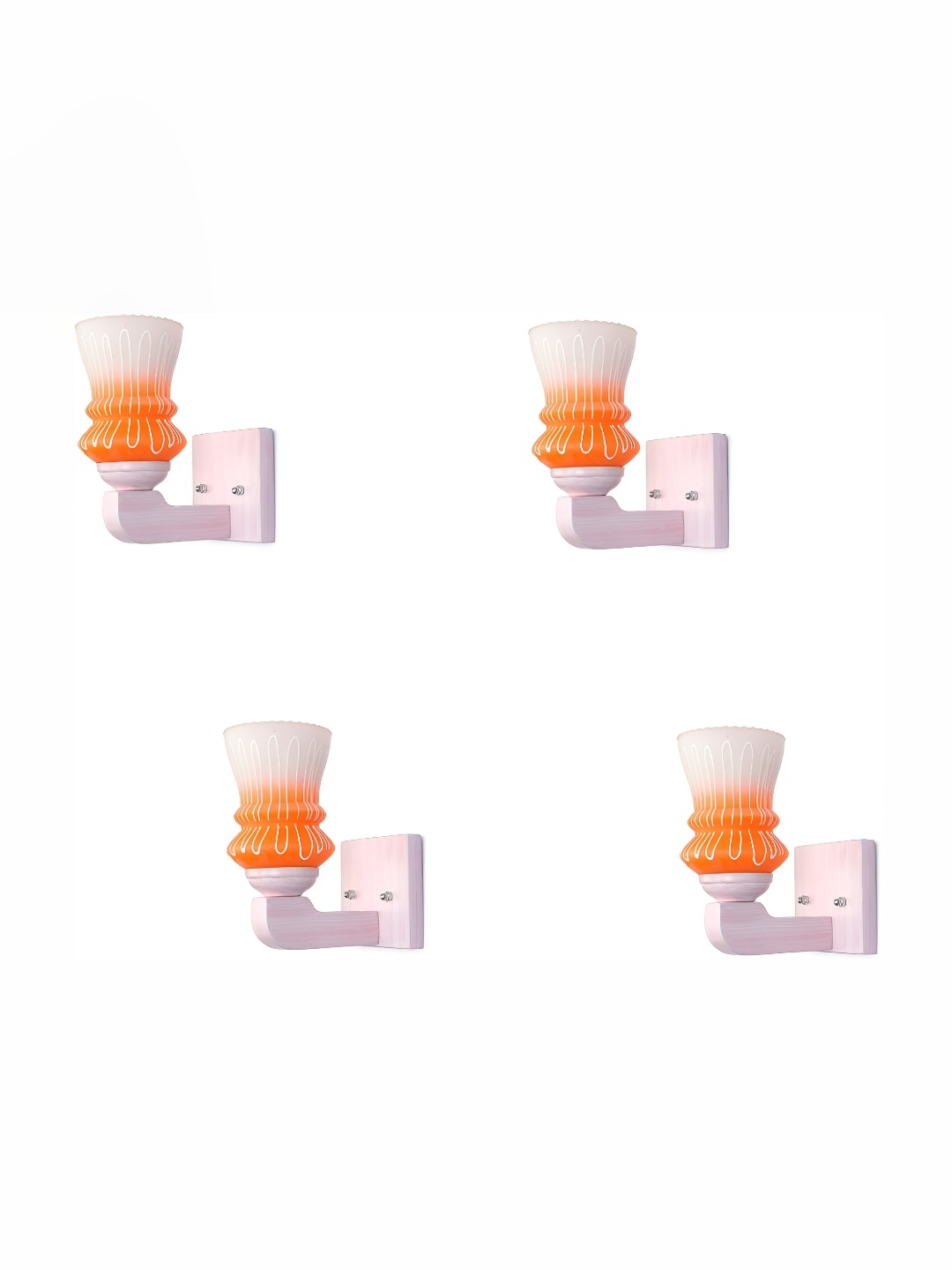 

Afast White & Orange 4 Pieces Abstract Shaped Glass Wall Lamps