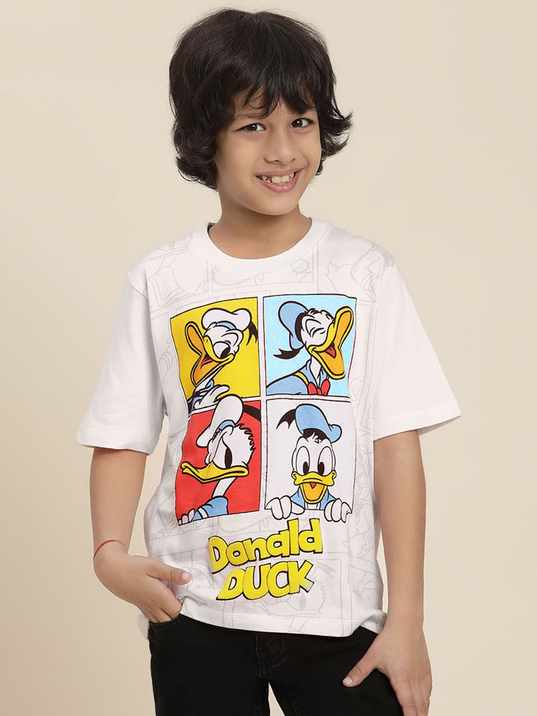 

Kids Ville Boys Mickey & Friends Printed Pure Cotton T-shirt, White