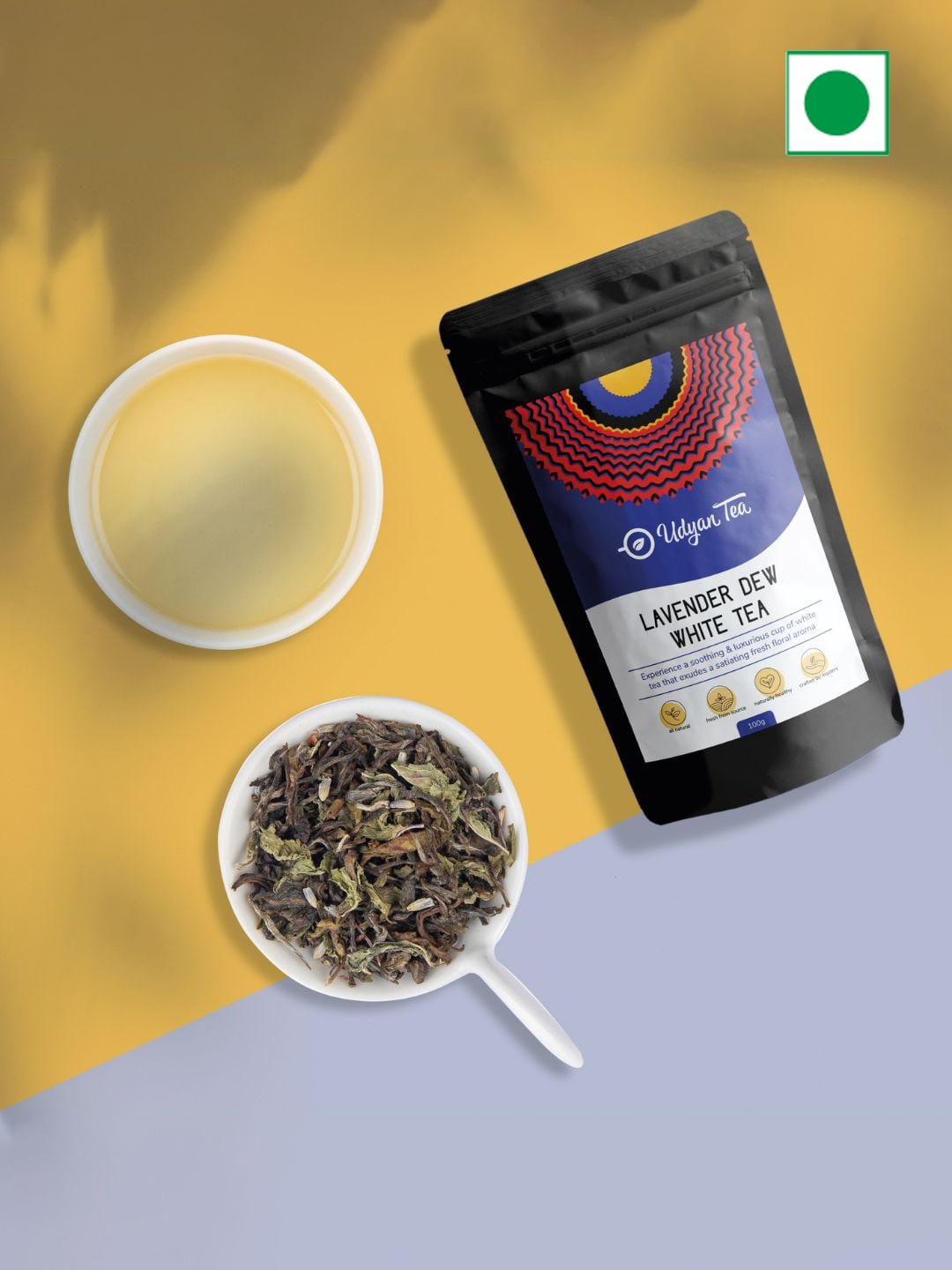 

Udyan Tea Lavender Dew White Tea 100 GM, Black