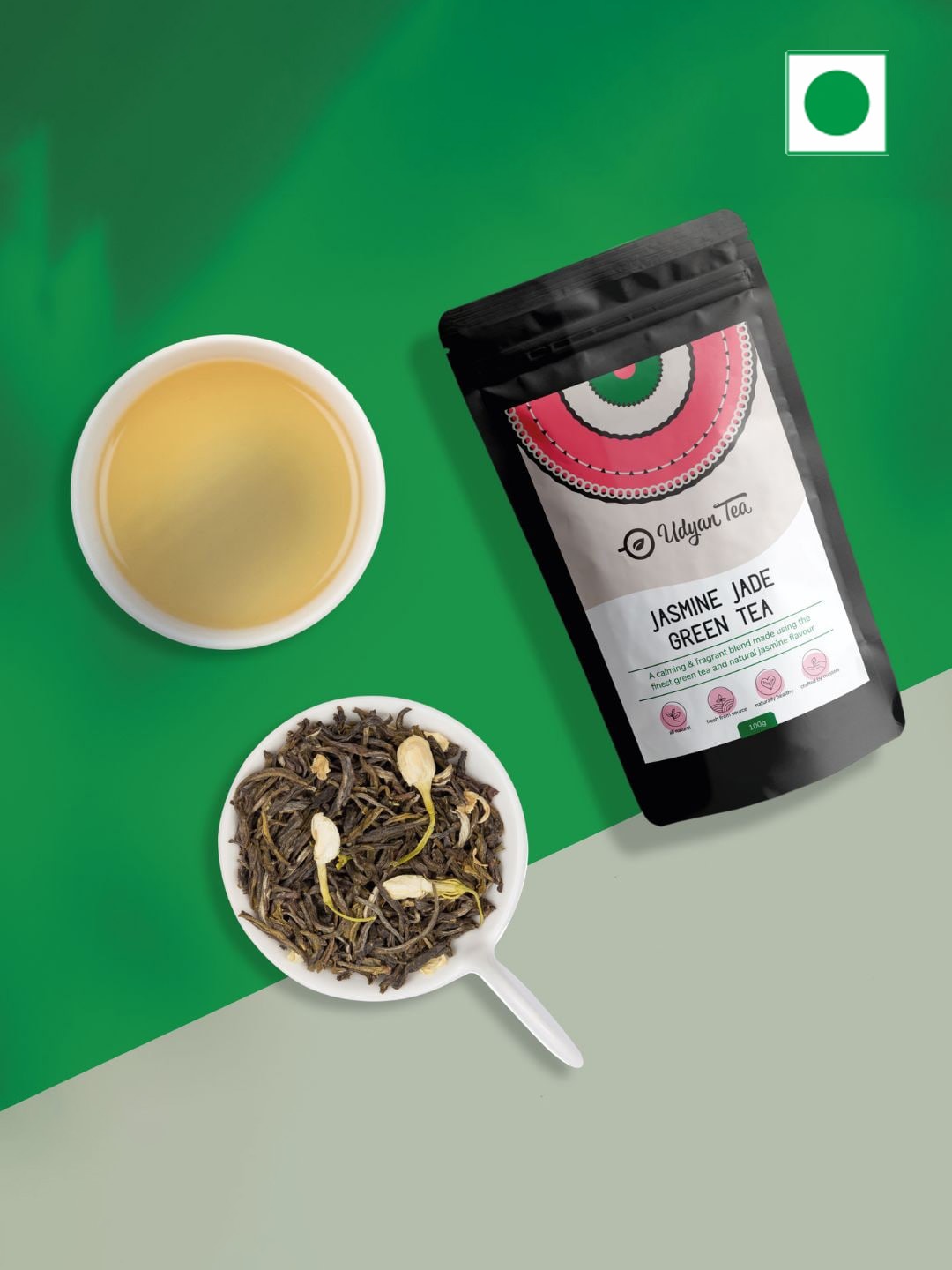 

Udyan Tea Jasmine Green Tea 100 Gm, Black