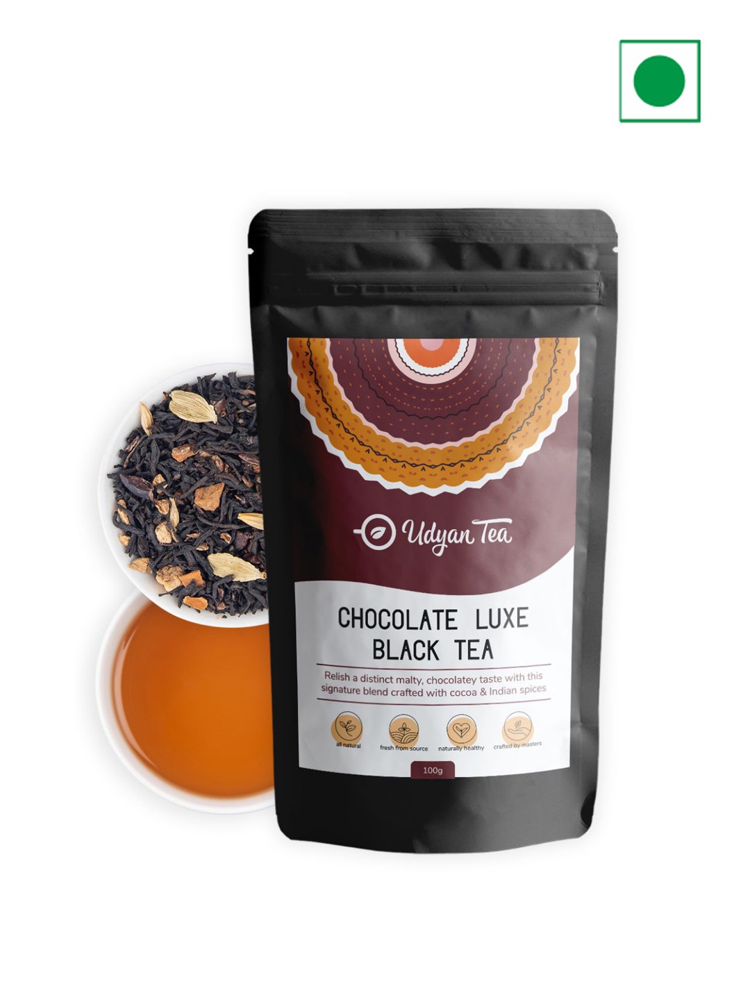 

Udyan Tea Chocolate Luxe Black Tea 100 Gm, Brown