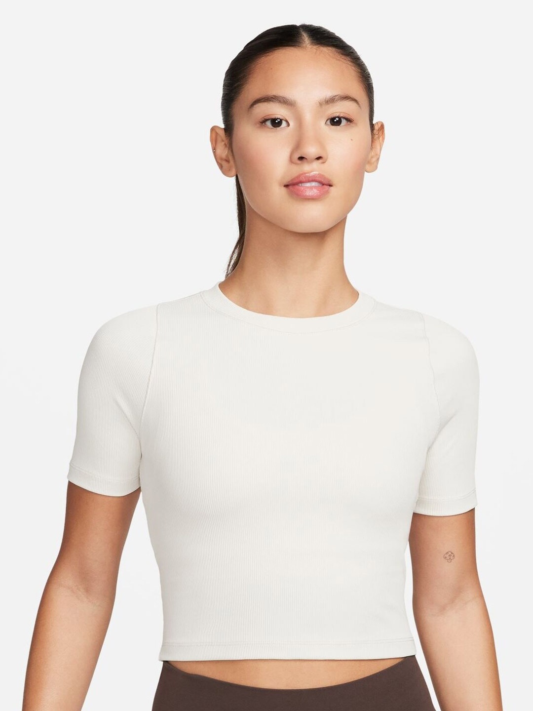 

Nike Zenvy Rib Women's Dri-FIT Short-Sleeve Cropped Top, Off white