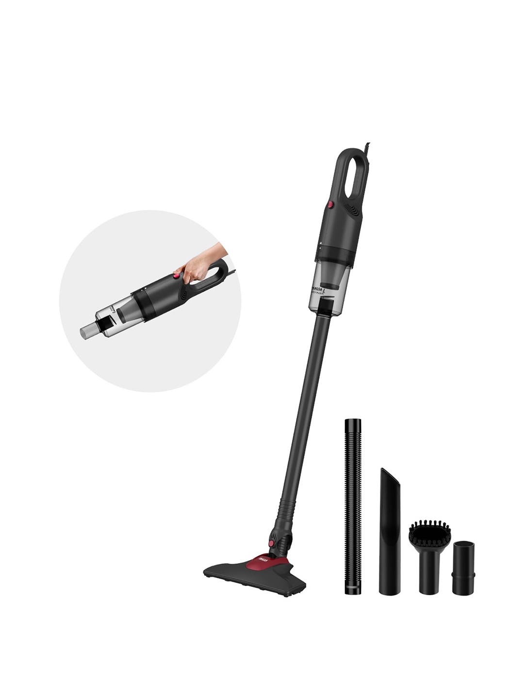 

Inalsa Black Ozoy Plus Black 2-in-1 Handheld & Stick Vacuum Cleaner