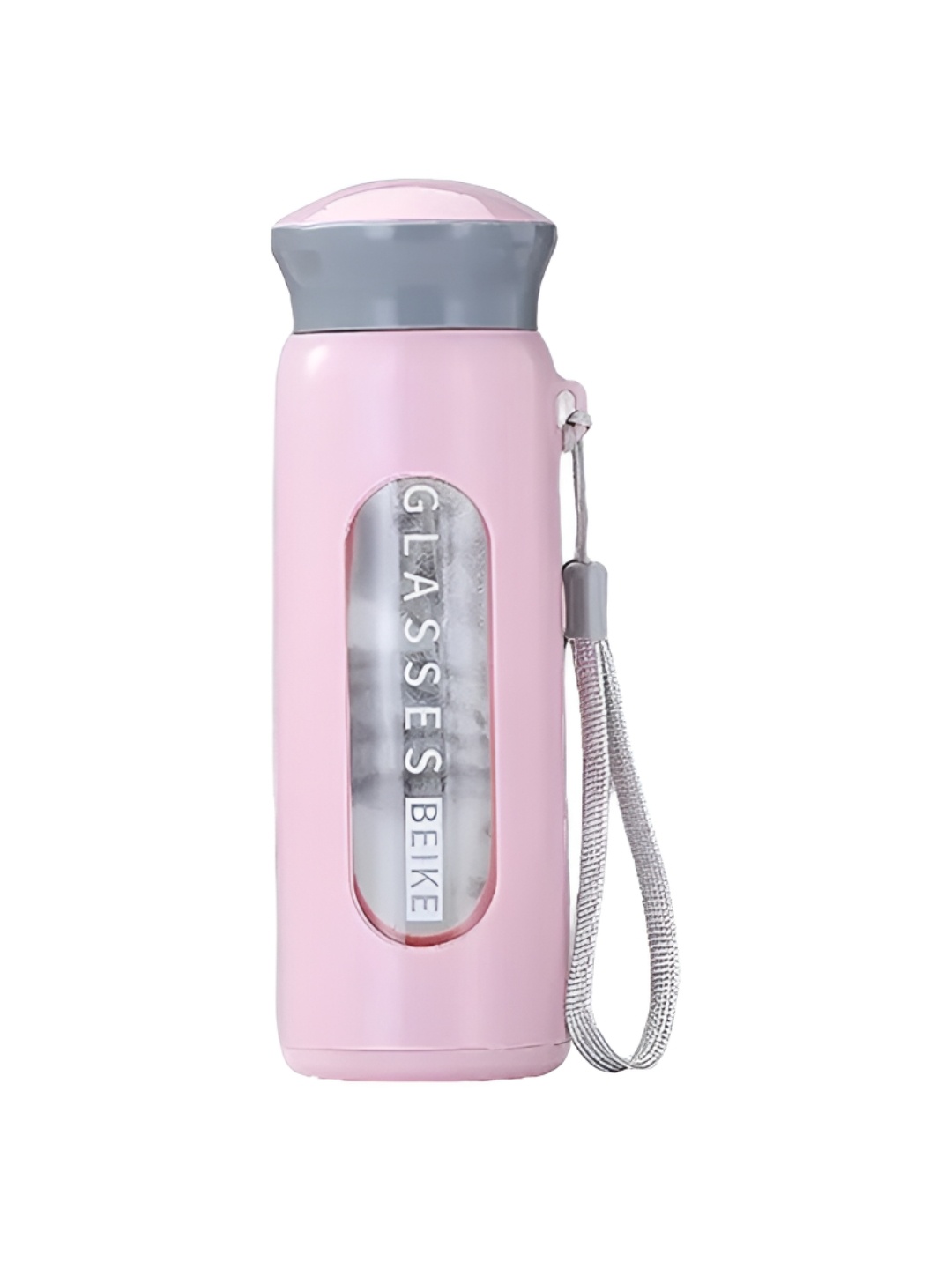 

WELOUR Pink & Grey Single Glass Water Bottle