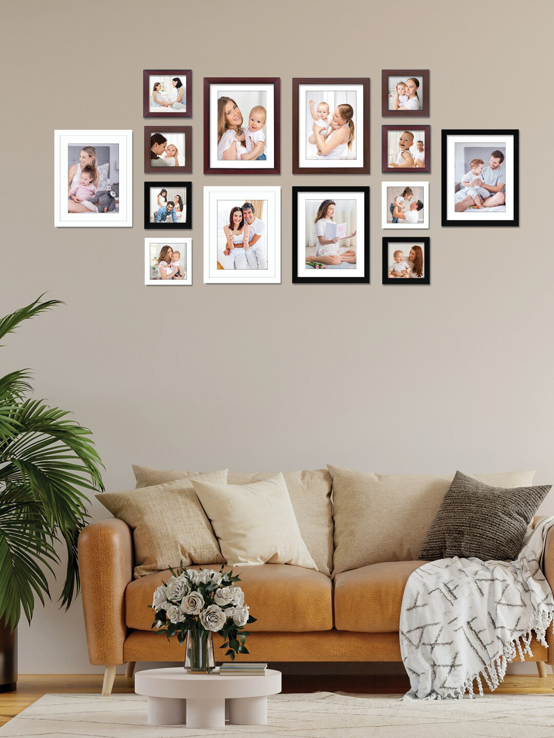 

RANDOM 14 Pieces Black Wood Photo Frames