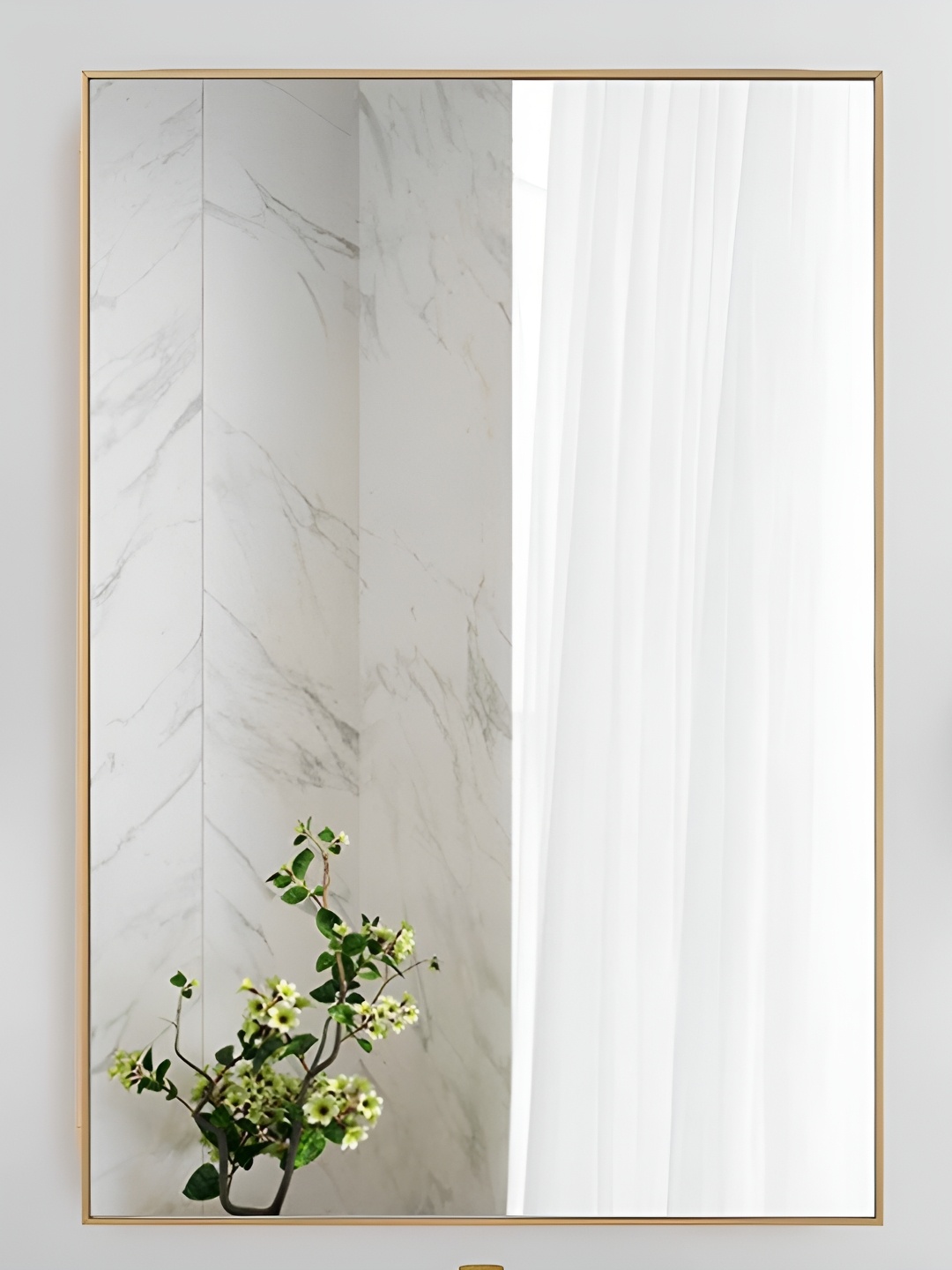 

Sam Home collection Beige Rectangle Metal Wall Mirrors