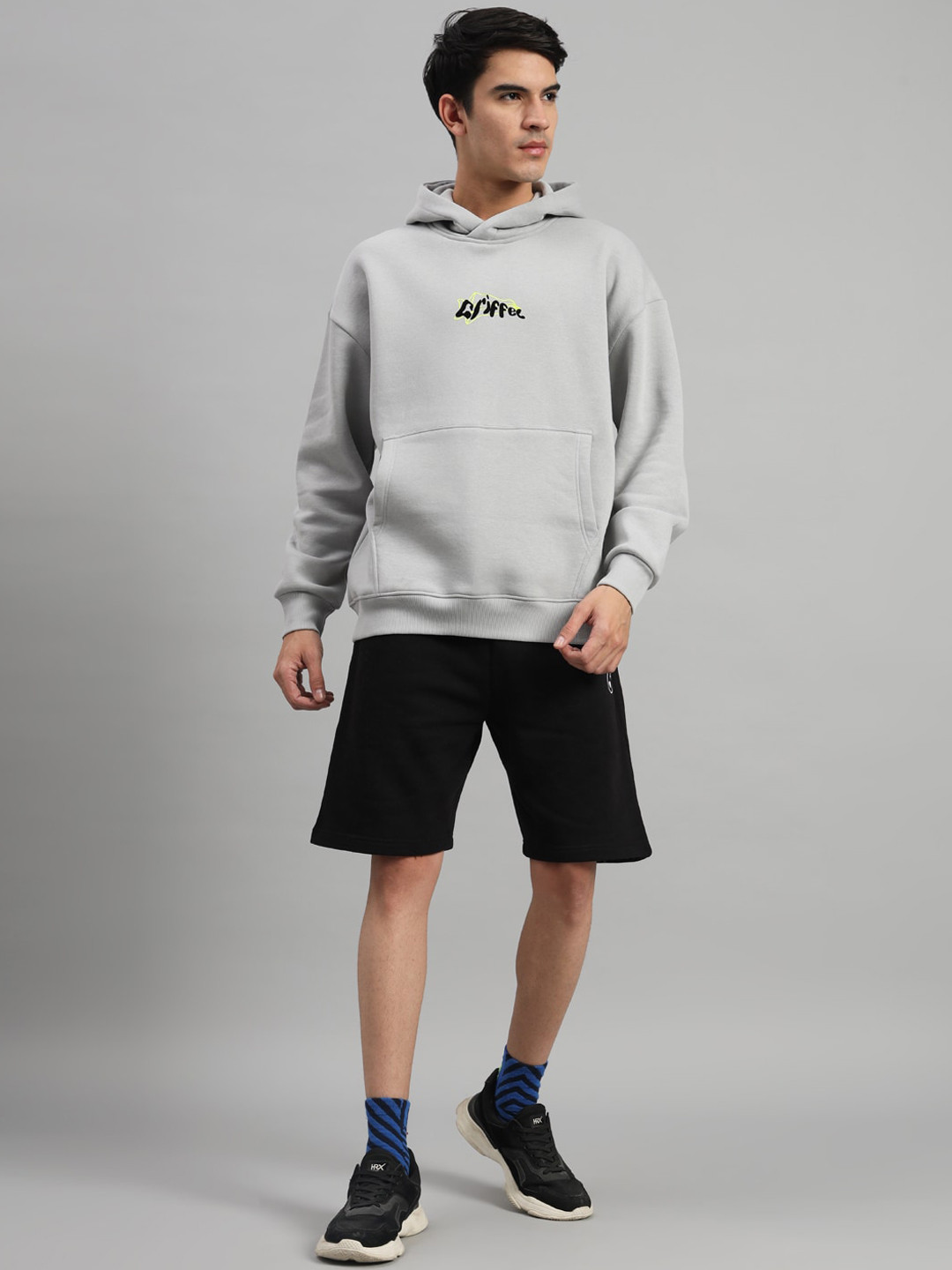 

GRIFFEL Graphic Printed Hooded Tracksuits, Grey melange