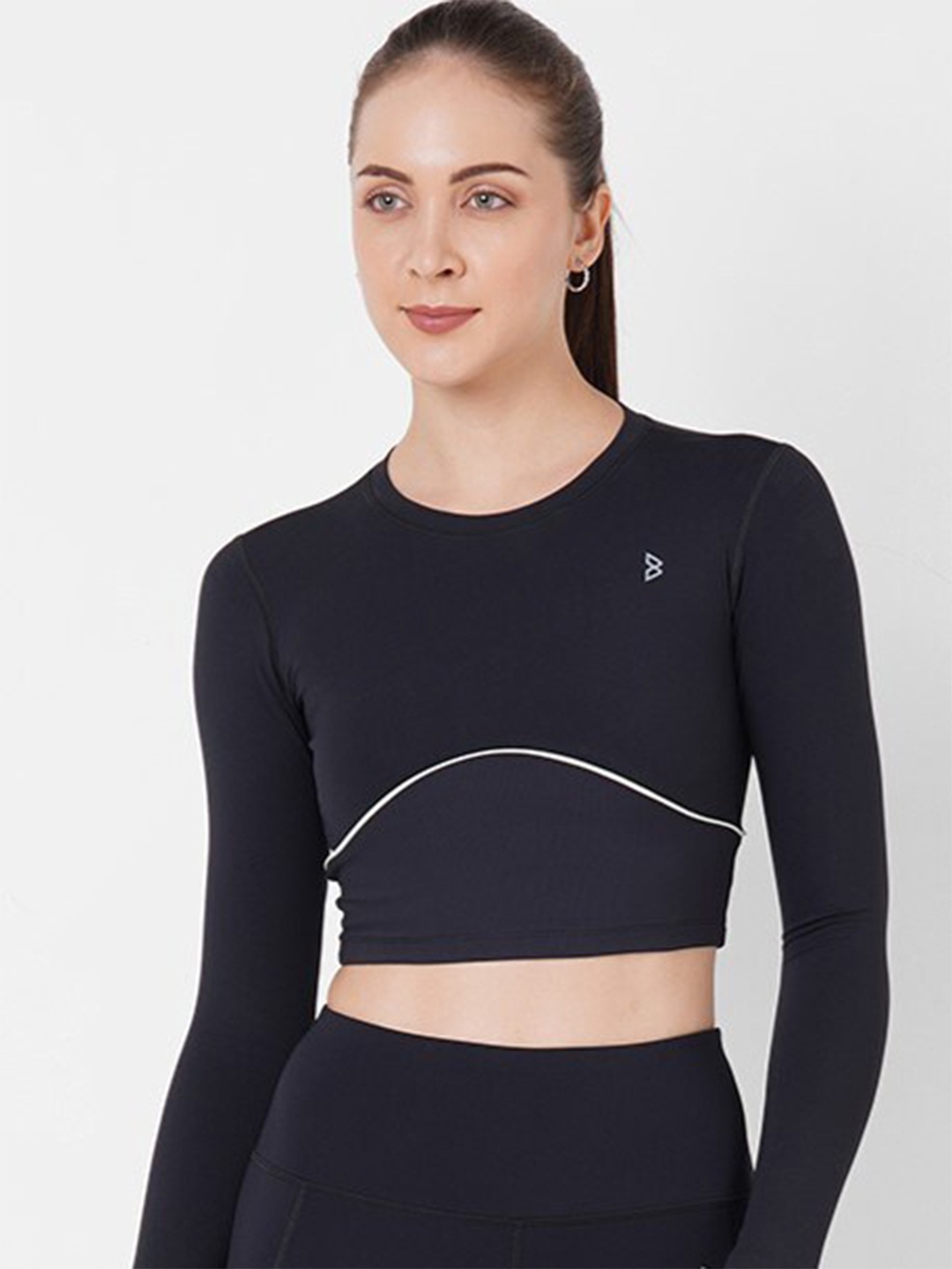 

BODD ACTIVE Crop Fitted Sports Top, Black