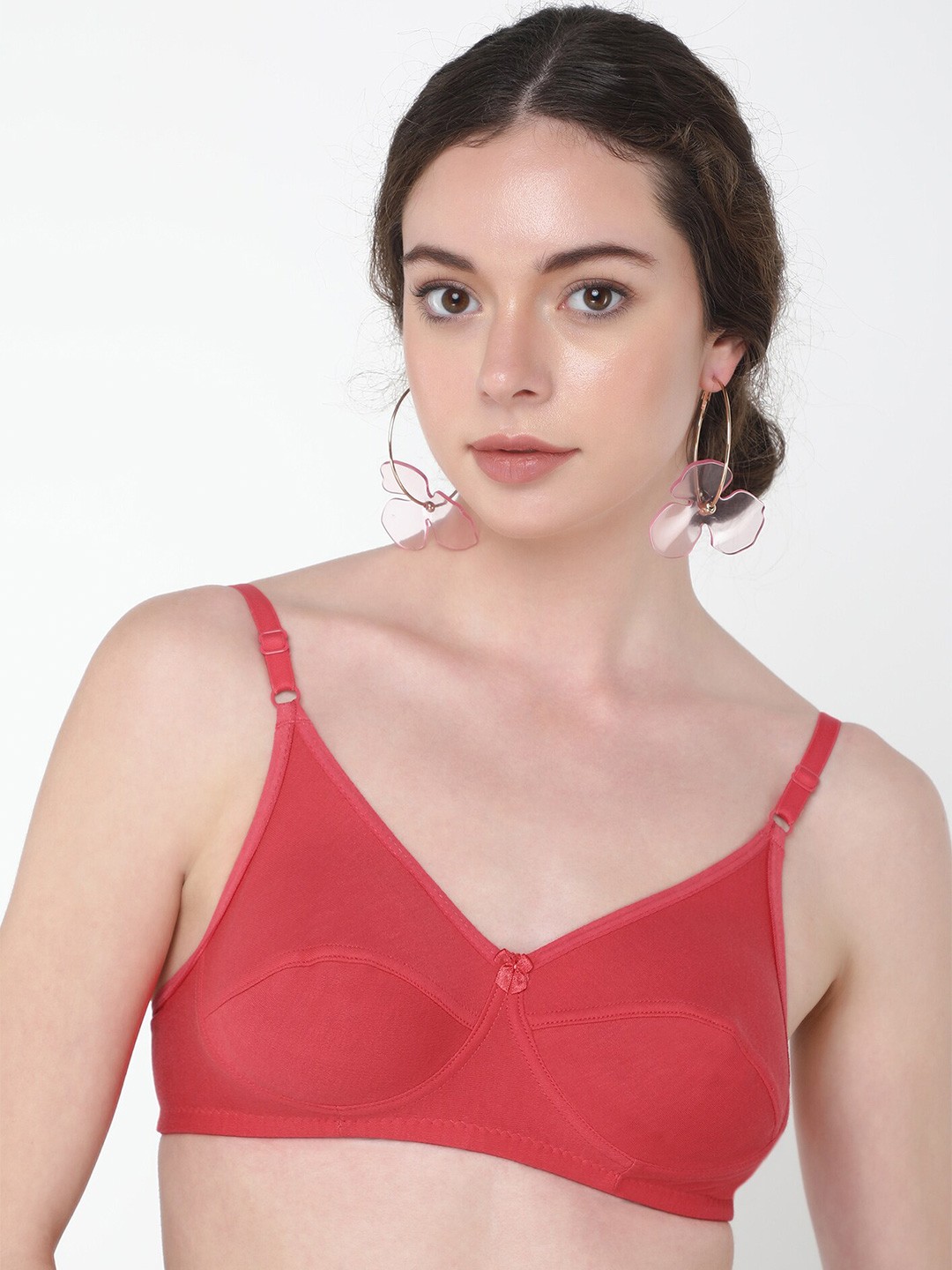 

LULU & SKY Medium Coverage Non Padded Everyday Bra With All Day Comfort, Coral