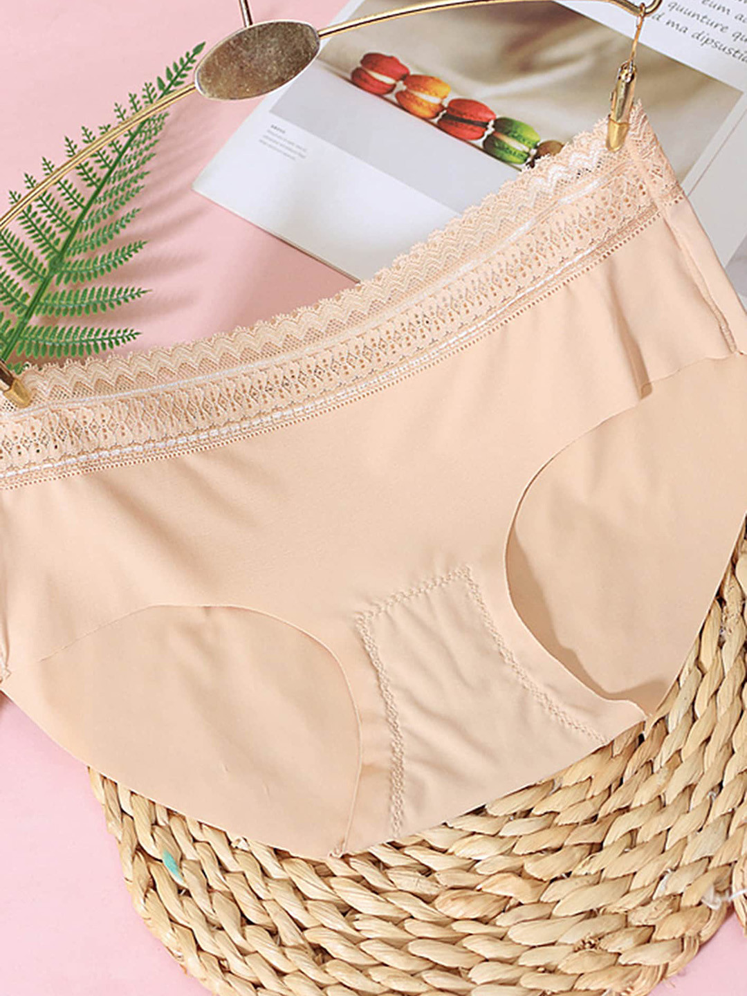 

LULU & SKY Mid-Rise Bikini Briefs, Beige