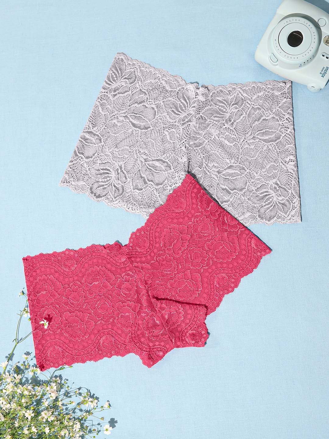 

LULU & SKY Pack Of 2 Self-Design Boy Shorts Briefs, Pink