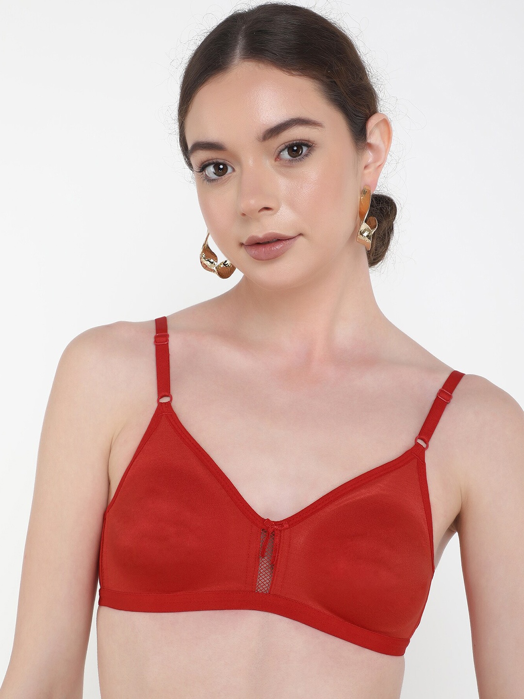 

LULU & SKY Medium Coverage Non Padded Everyday Bra With All Day Comfort, Red