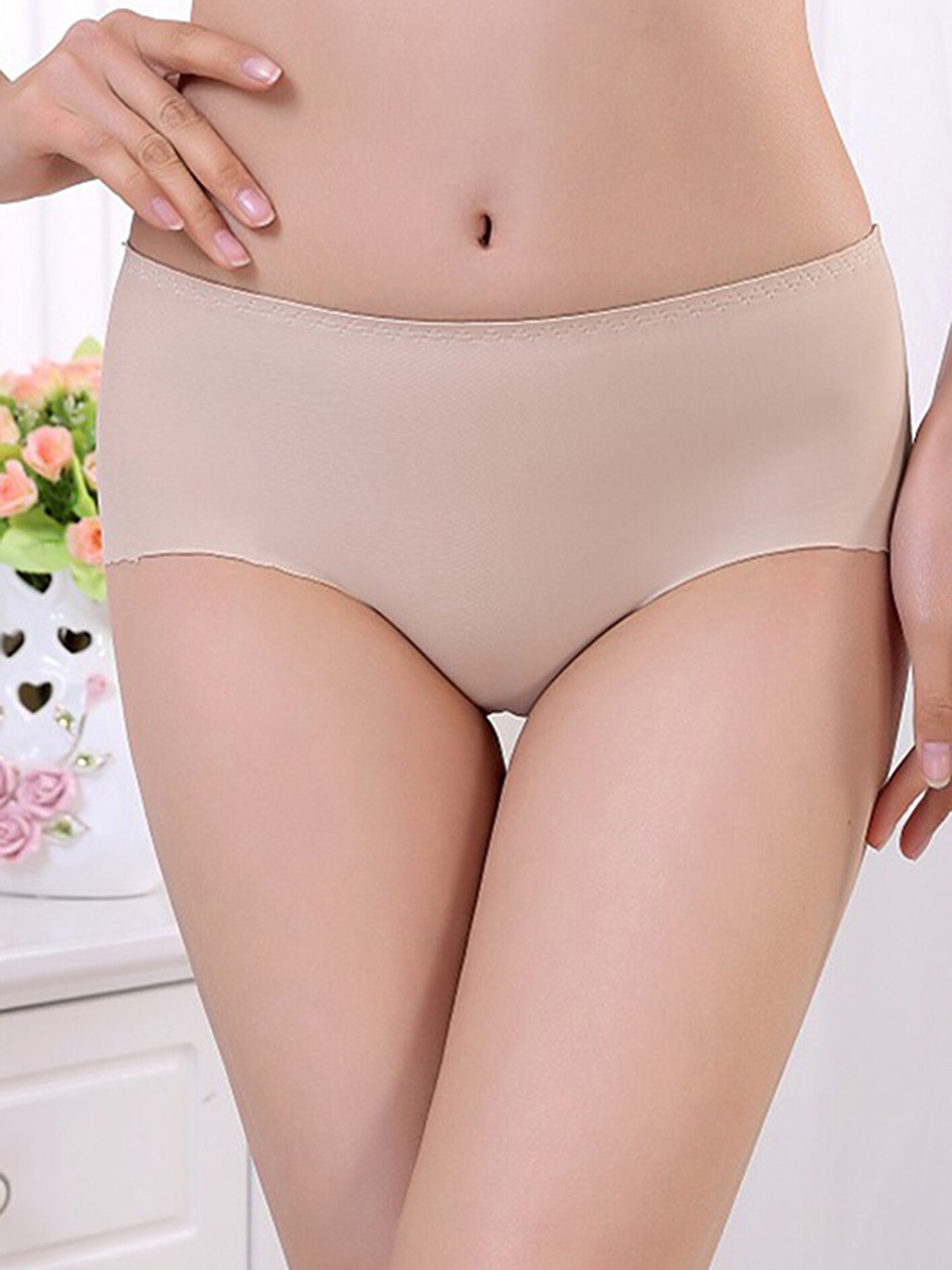 

LULU & SKY Mid Rise Hipster Briefs, Beige