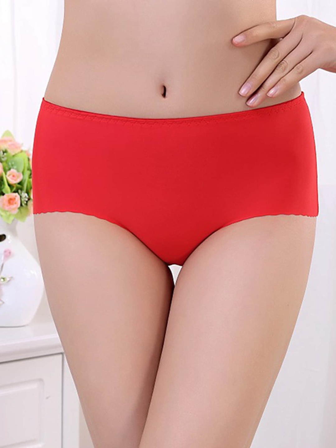 

LULU & SKY Mid-Rise Hipster Briefs, Red