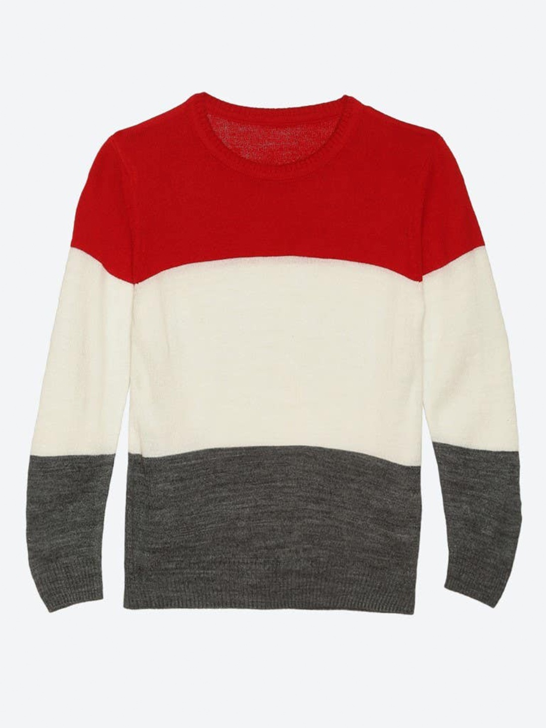 

2Bme Boys Colourblocked Acrylic Pullover, Red