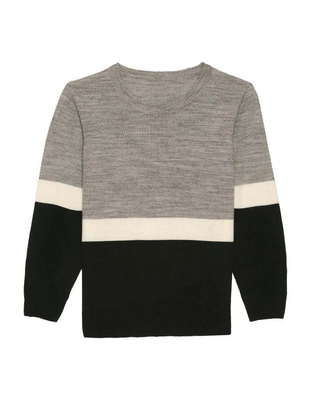 

2Bme Boys Colourblocked Acrylic Pullover, Grey