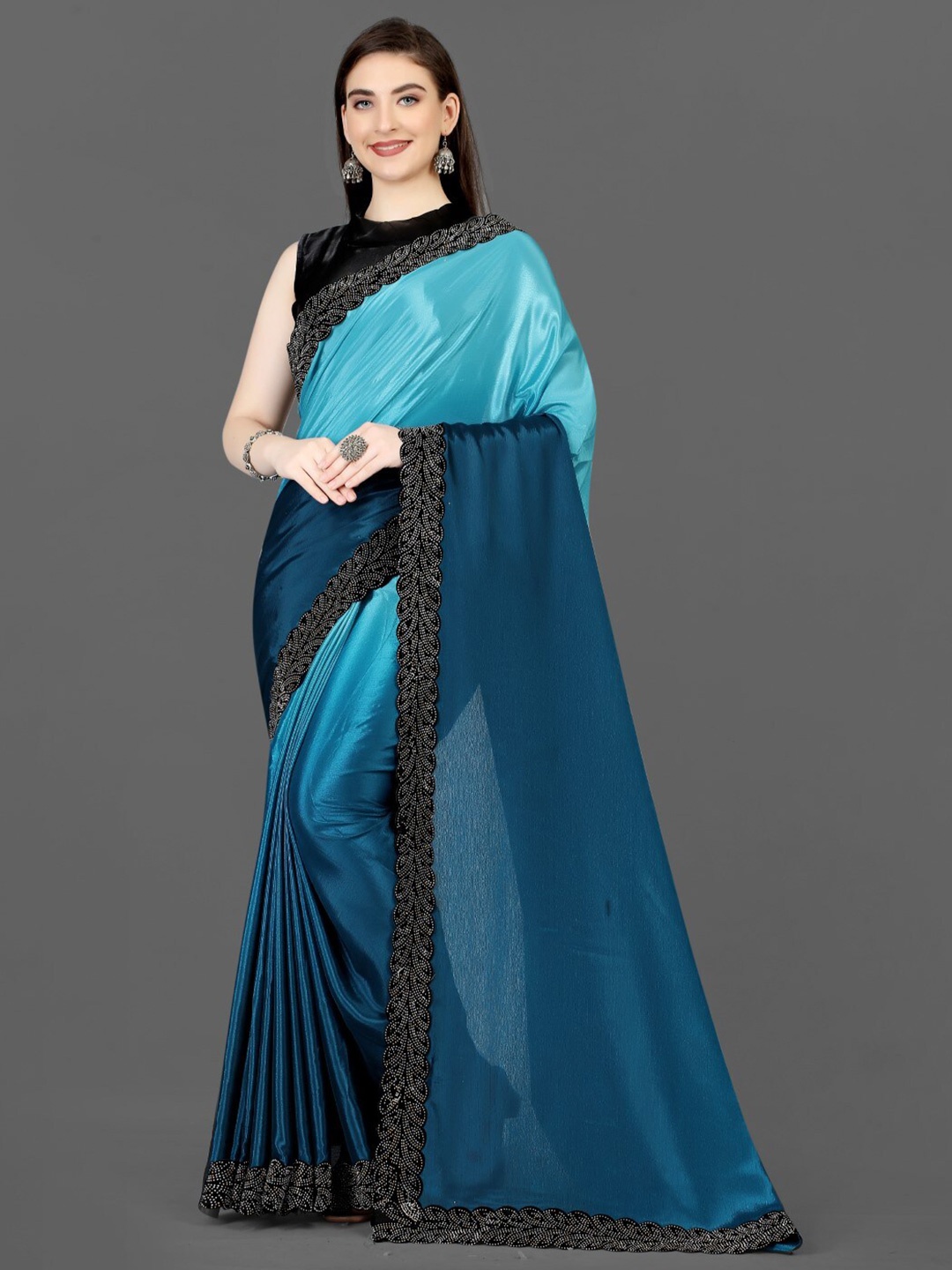 

ZEEPKART Ombre Dyed Saree, Blue
