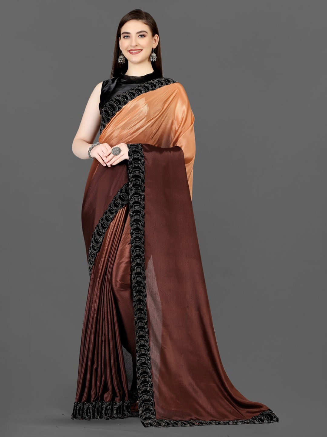 

ZEEPKART Ombre Dyed Saree, Orange