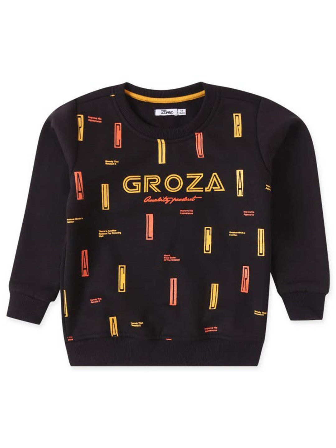 

2Bme Boys Printed Pullover Sweatshirt, Black