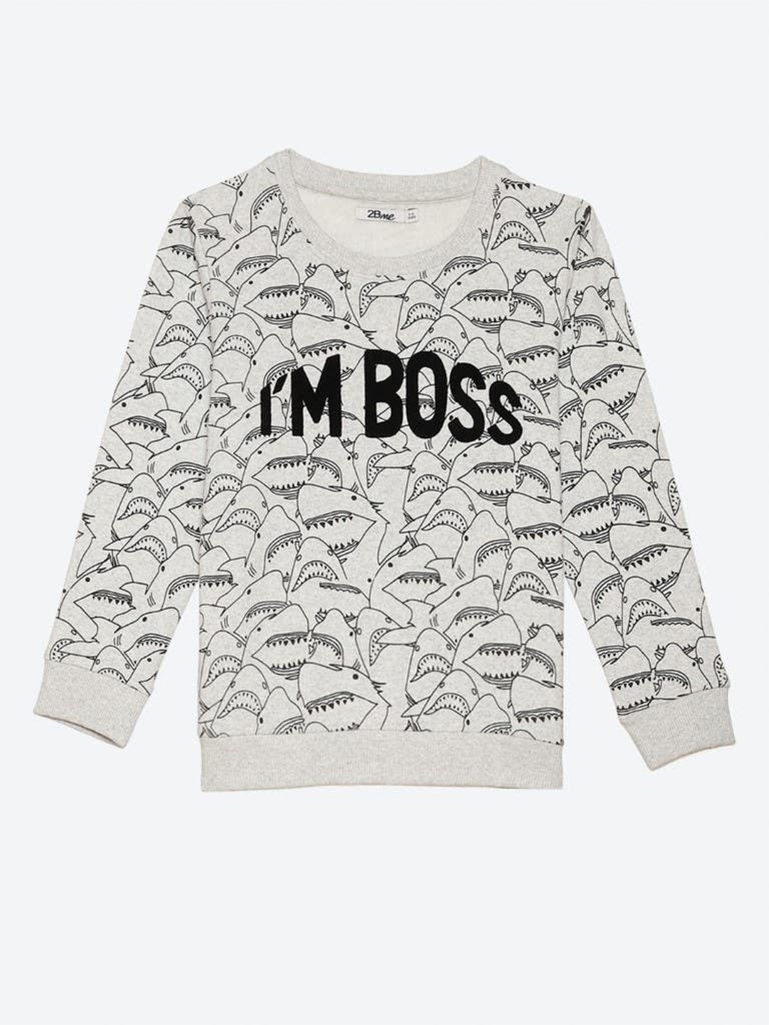 

2Bme Boys Printed Pullover Sweatshirt, Grey