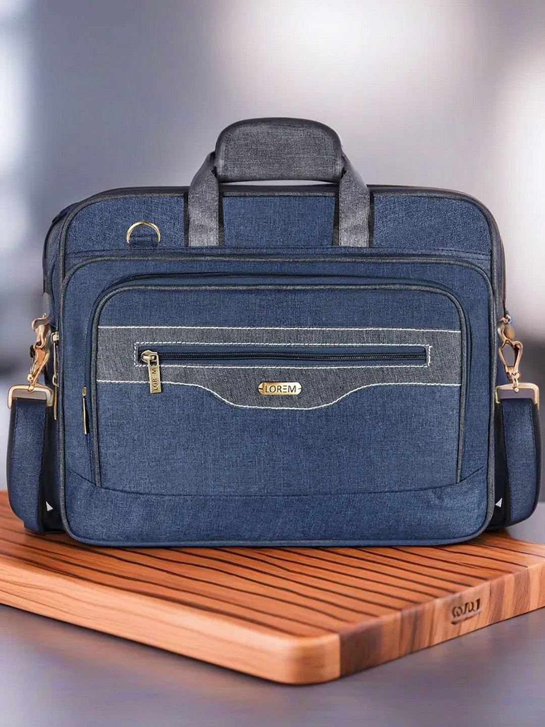 

LOREM Unisex Textured Laptop Bag, Blue