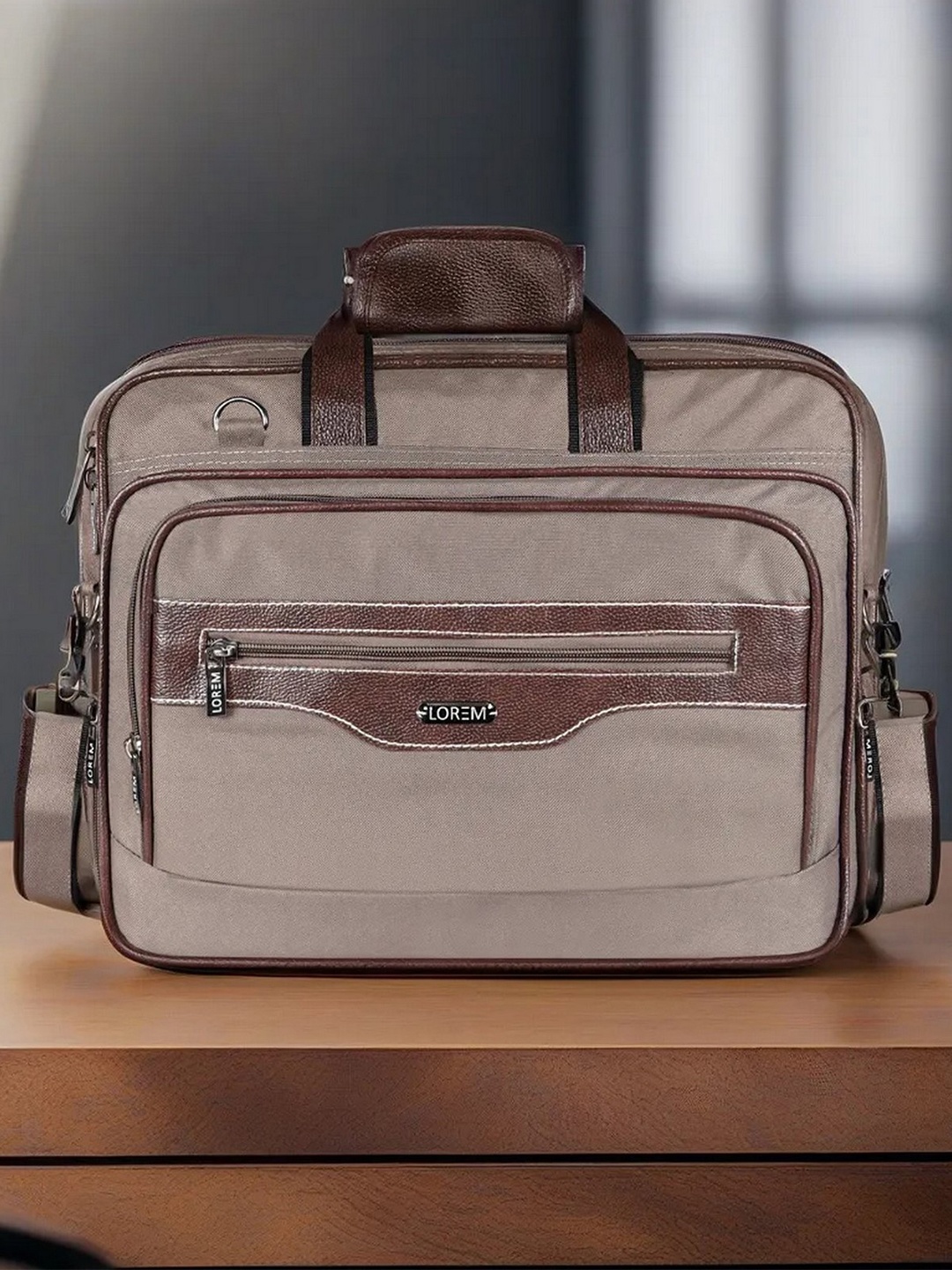 

LOREM Unisex Textured Laptop Bag, Grey