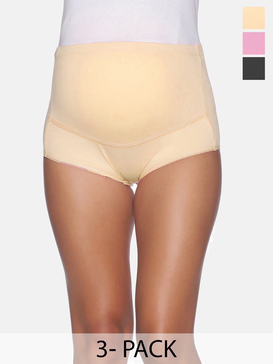 

The Mom Store Pack Of 3 High Rise Maternity Briefs, Black