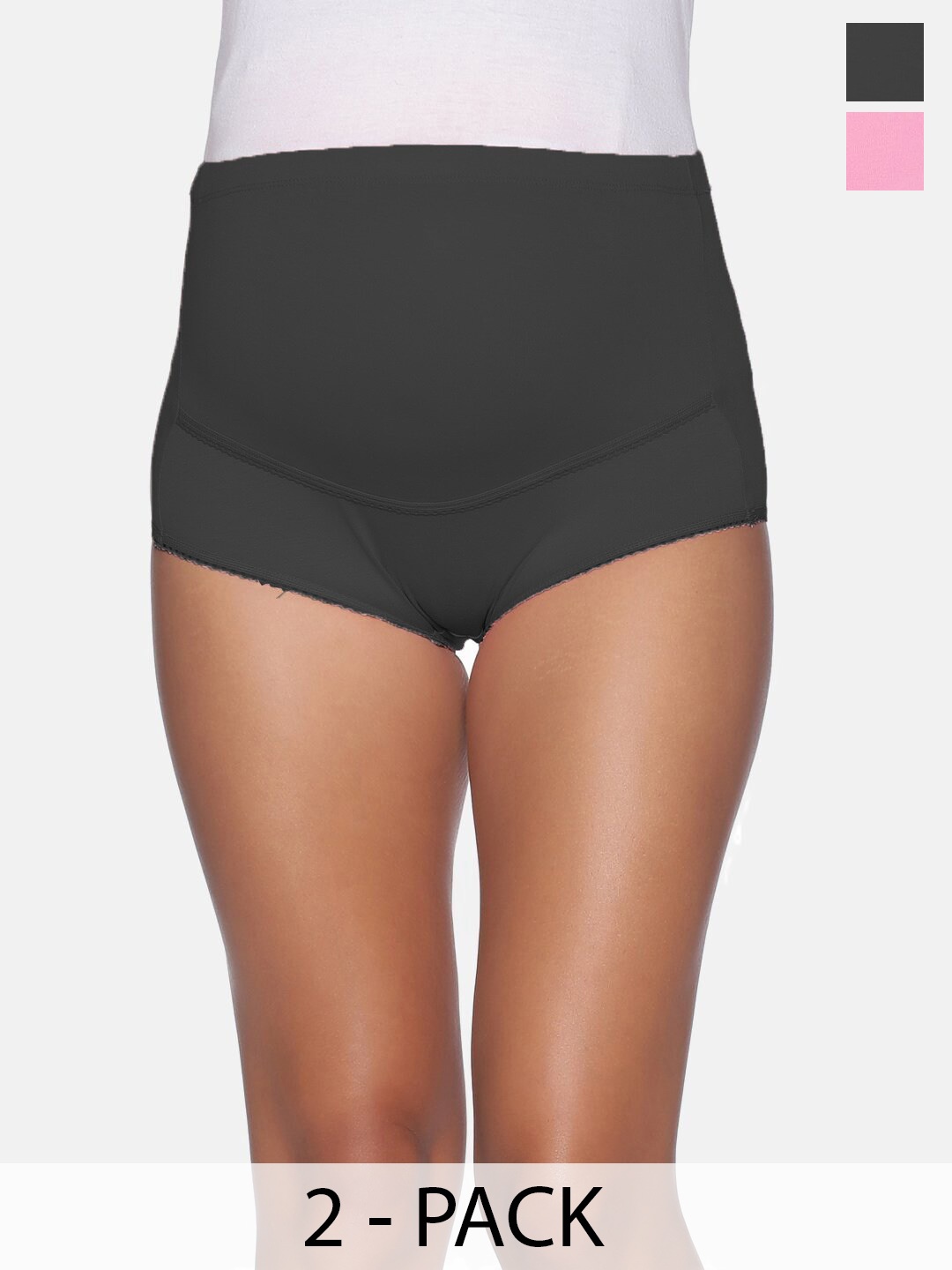 

The Mom Store Pack Of 2 High Rise Maternity Briefs, Rose