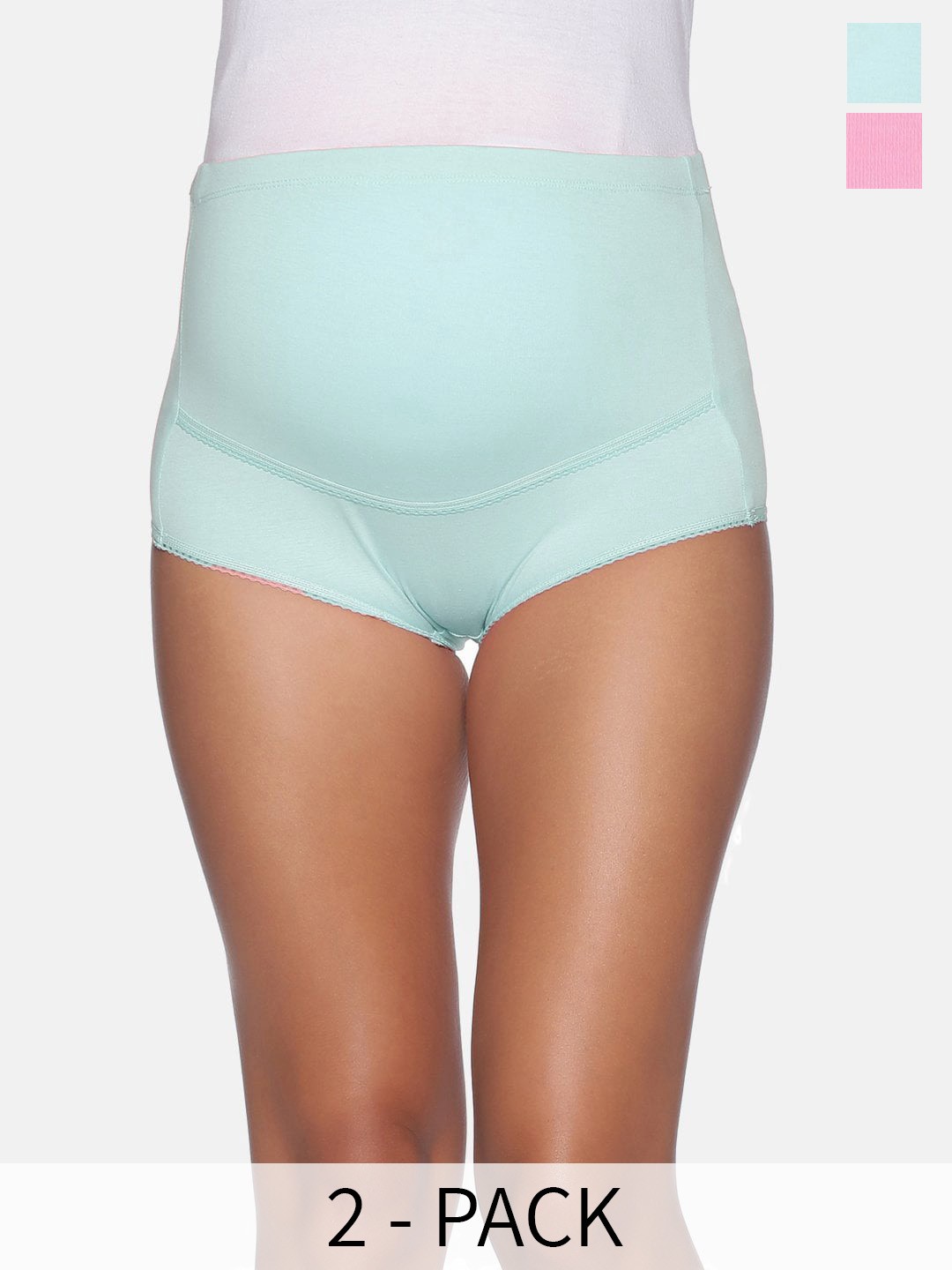 

The Mom Store Pack Of 2 High Rise Maternity Briefs, Pink